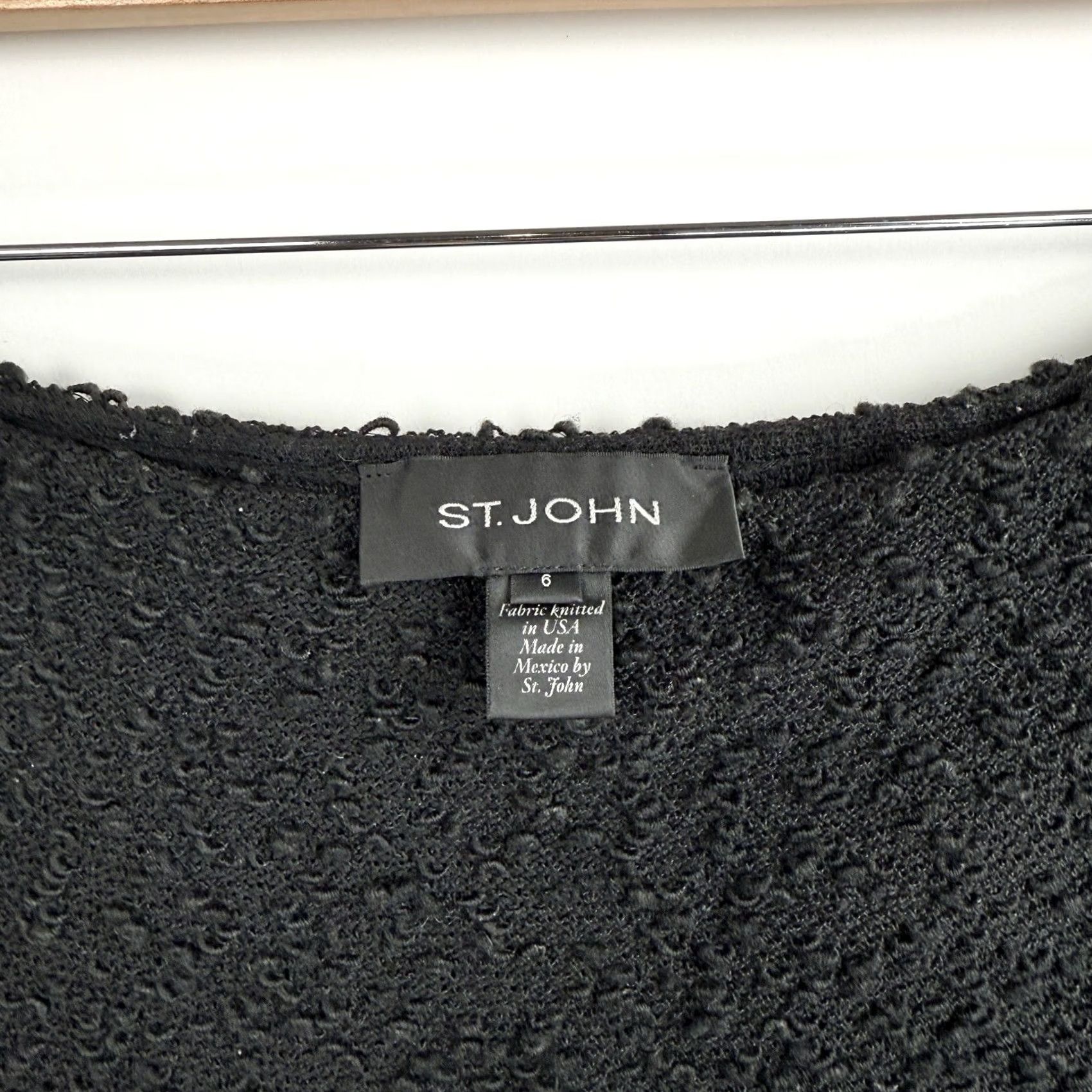 Vintage VINTAGE St John Skirt Womens 6 Black Knit Wool Rayon Zip Fringe A-Line Knee Length Womens Size 28" / US 6 / IT 42 - 4 Thumbnail