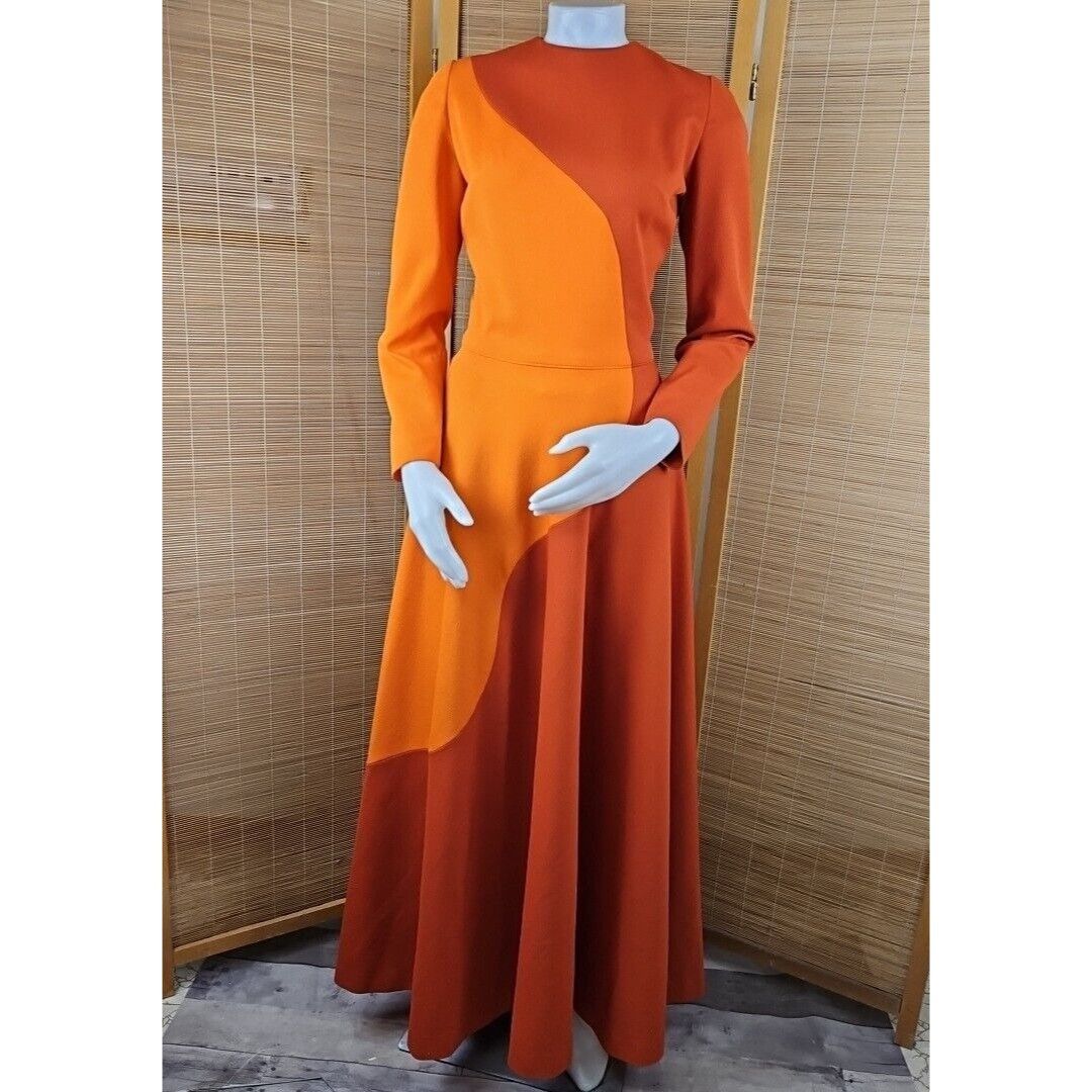 Handmade Vintage Handmade Maxi Dress Womens Sz S Groovy 70s Orange Wa Size S / US 4 / IT 40 - 4 Thumbnail
