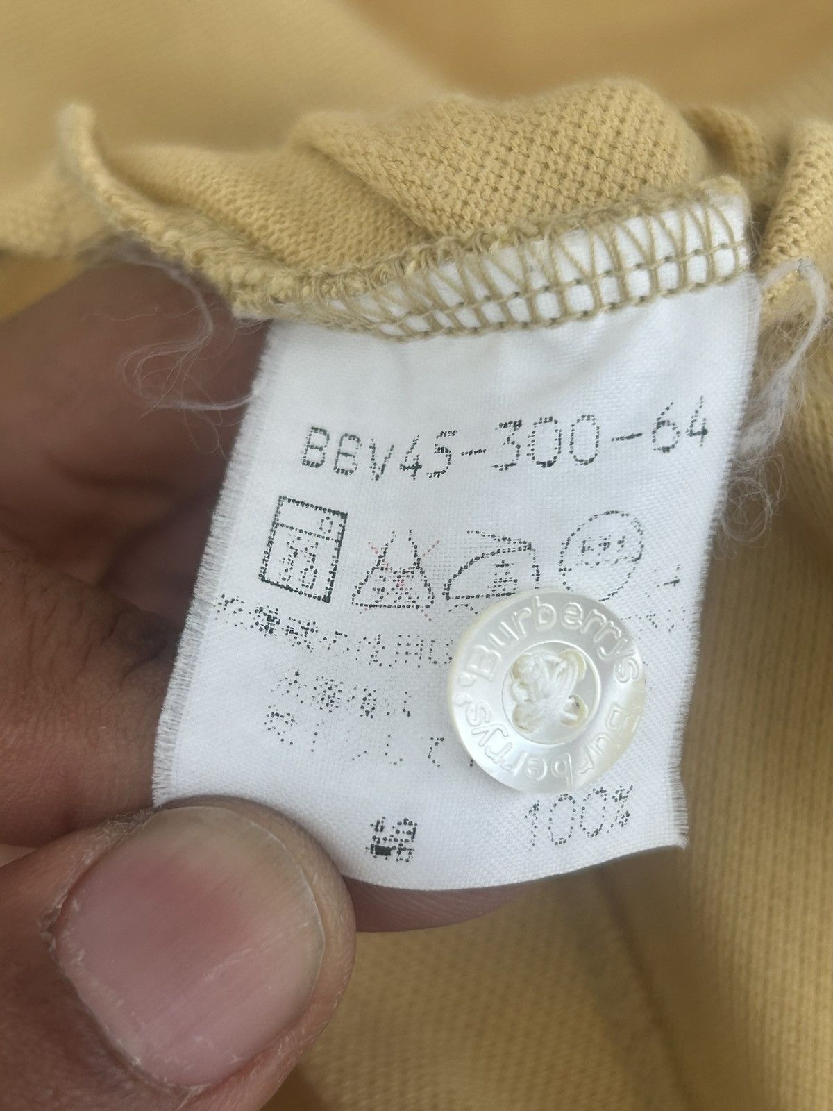 Burberry Burberry Vintage Longsleeve Polo Tee Yellow Size US L / EU 52-54 / 3 - 7 Thumbnail