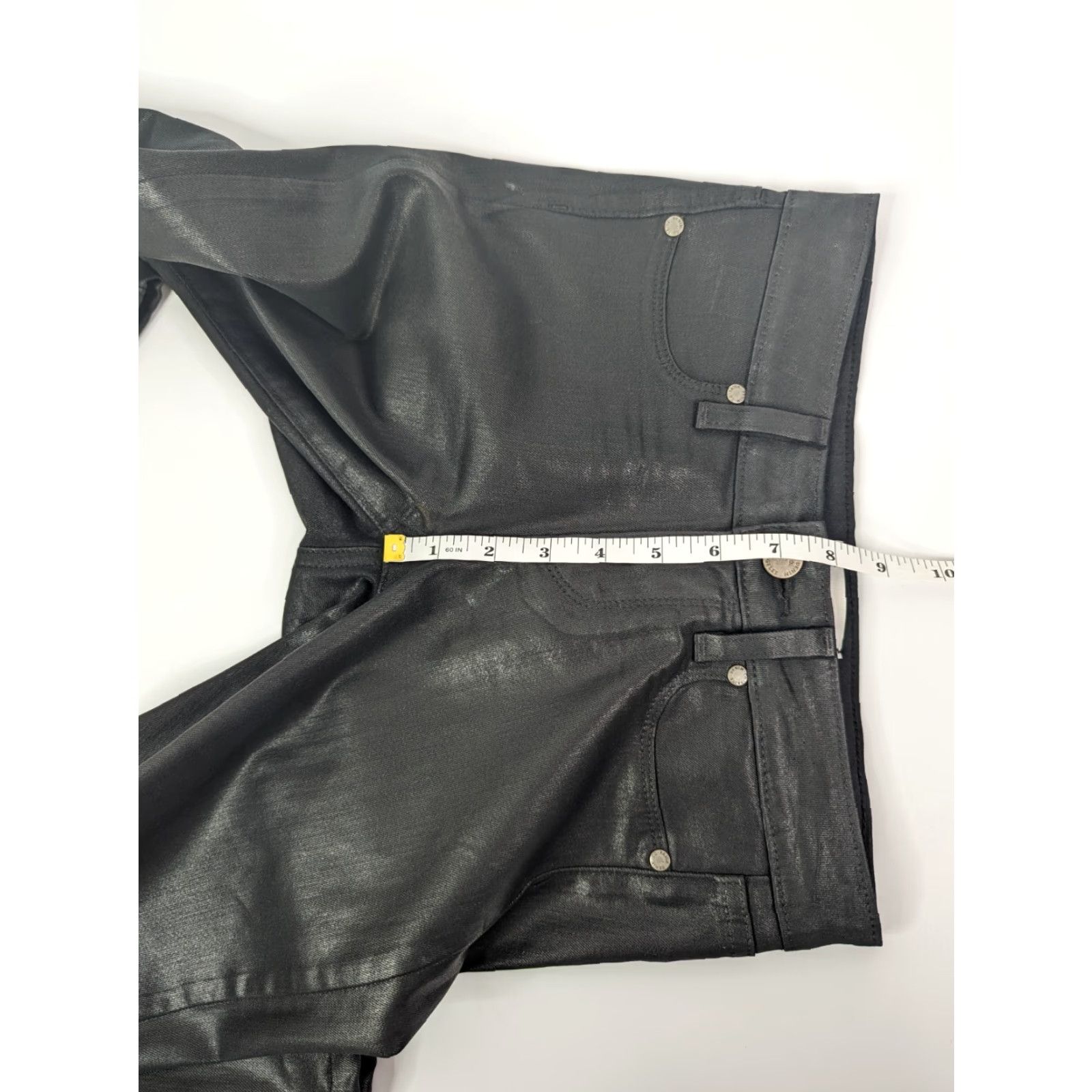 Paige PAIGE Verdugo Ankle Jeans Coated Black Silk Pants Women's Size 25 Lyocell Jeans Coated Black Silk Pants Women's 25 Paige Verdugo Black Size 42" / US 20 - 7 Thumbnail