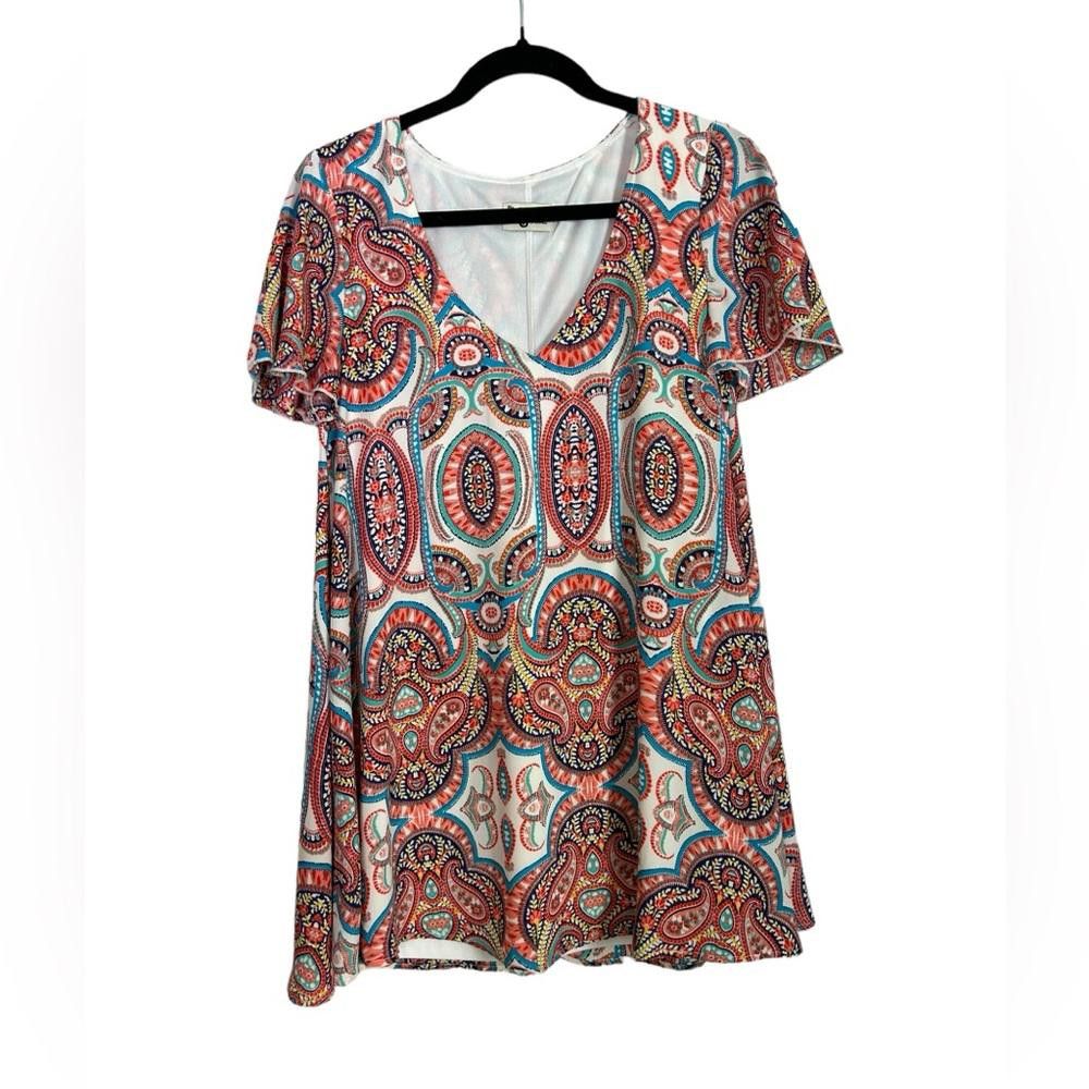 Designer Show Me Your MuMu l Kylie Paisley Mini Shift Dress XS Size XS / US 0-2 / IT 36-38 - 2 Thumbnail