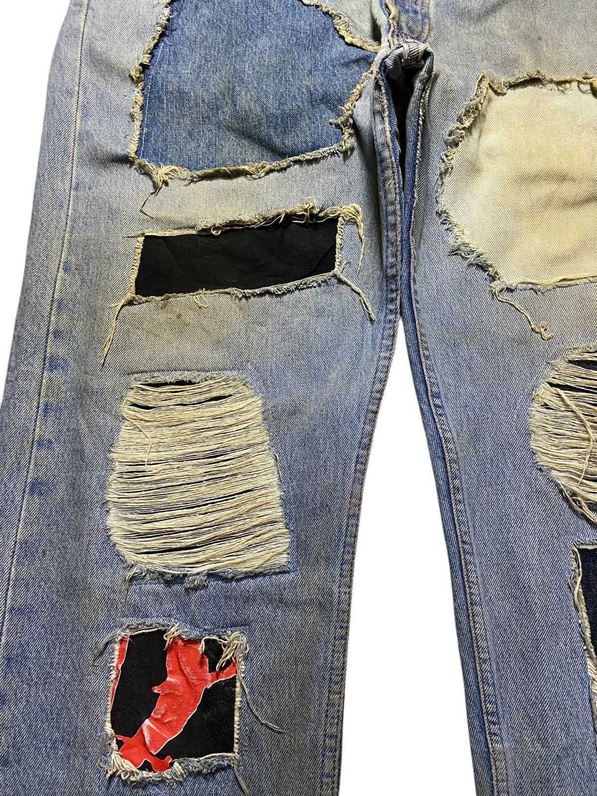 Levi's Vintage Clothing Levis 501 80’s Grunge Patches Style Distressed Jeans Size US 36 / EU 52 - 7 Thumbnail
