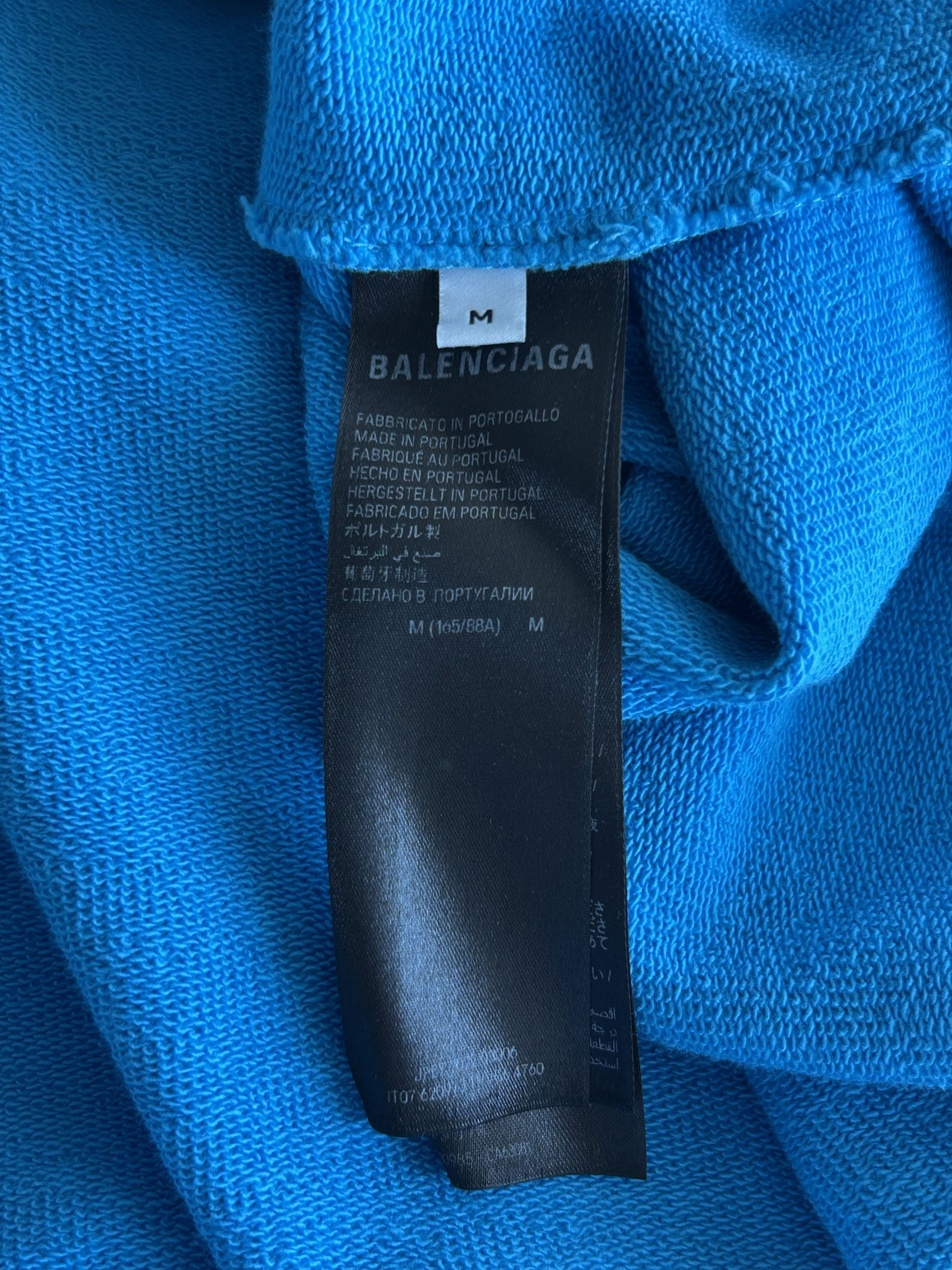 Balenciaga Balenciaga Blue & White Campaign Logo Hoodie Size US XXL / EU 58 / 5 - 4 Thumbnail