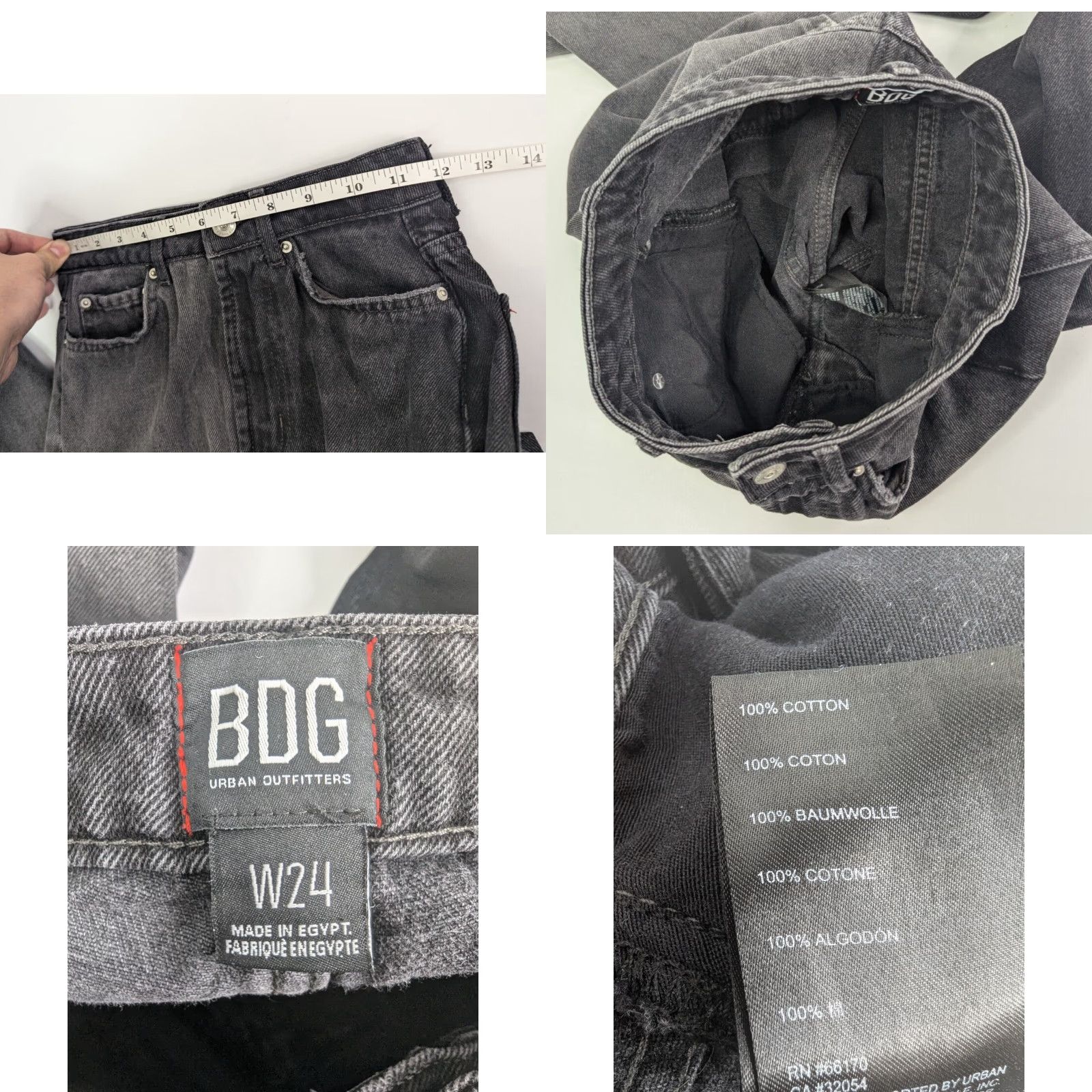 Bdg BDG Black Jeans Womens Mom Denim 24 High Waist Vintage Look Pattern Solid Cotton Button Closur e Refined Size 42" / US 20 - 8 Thumbnail