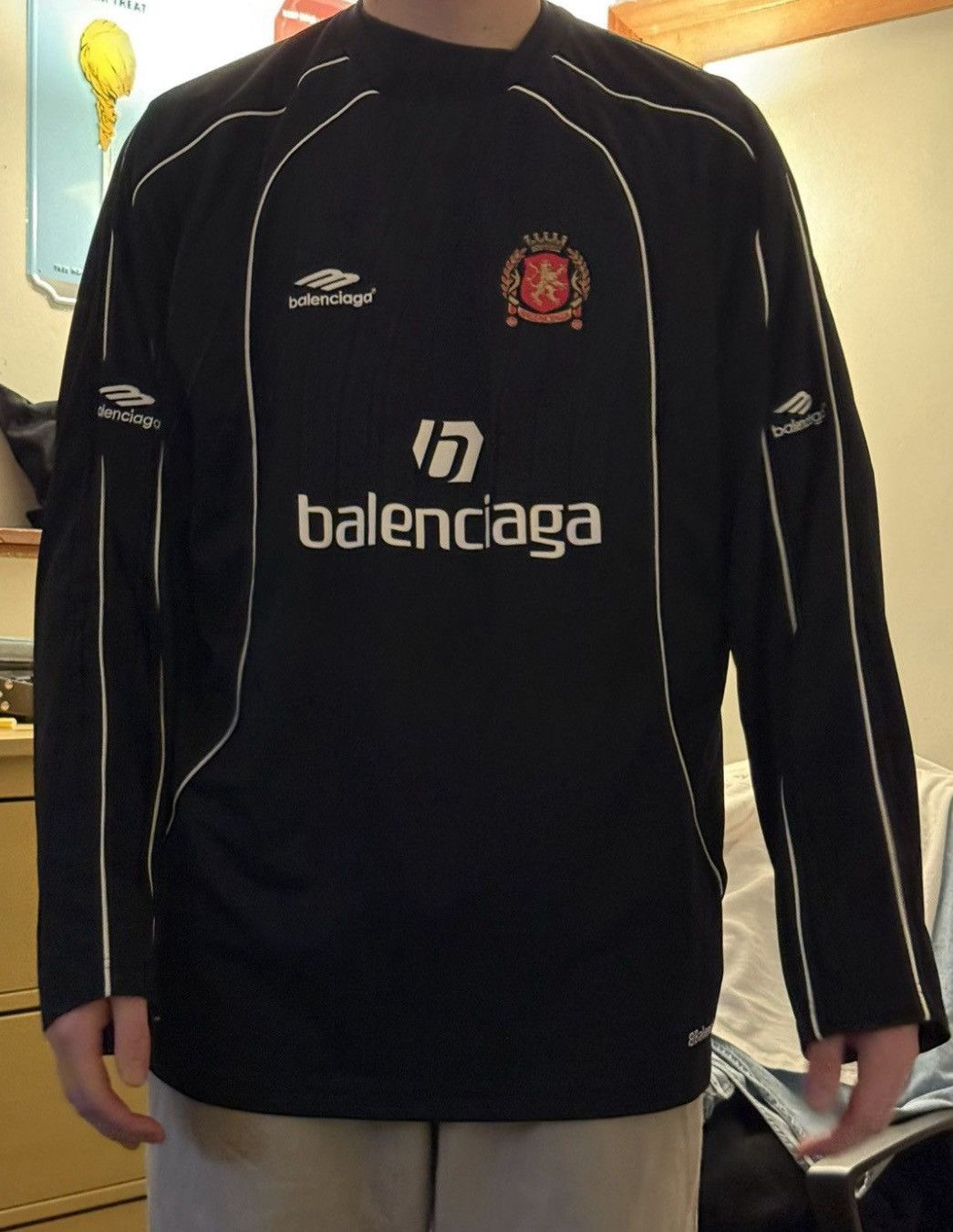 Balenciaga Balenciaga Paris Black Long Sleeve Soccer Jersey | Grailed