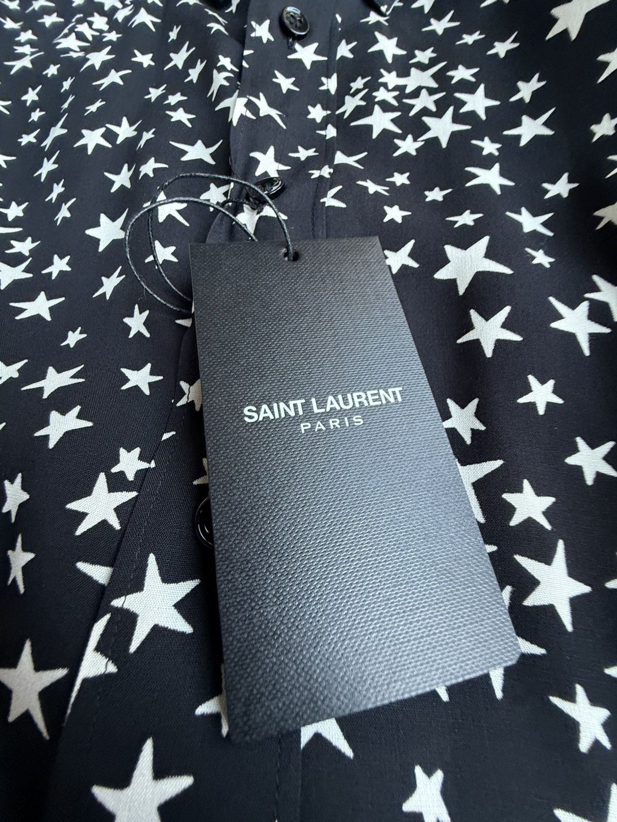 Saint Laurent Paris FW16 Saint Laurent black white star shirt 41 BNWT Hedi grail Size US L / EU 52-54 / 3 - 22 Thumbnail