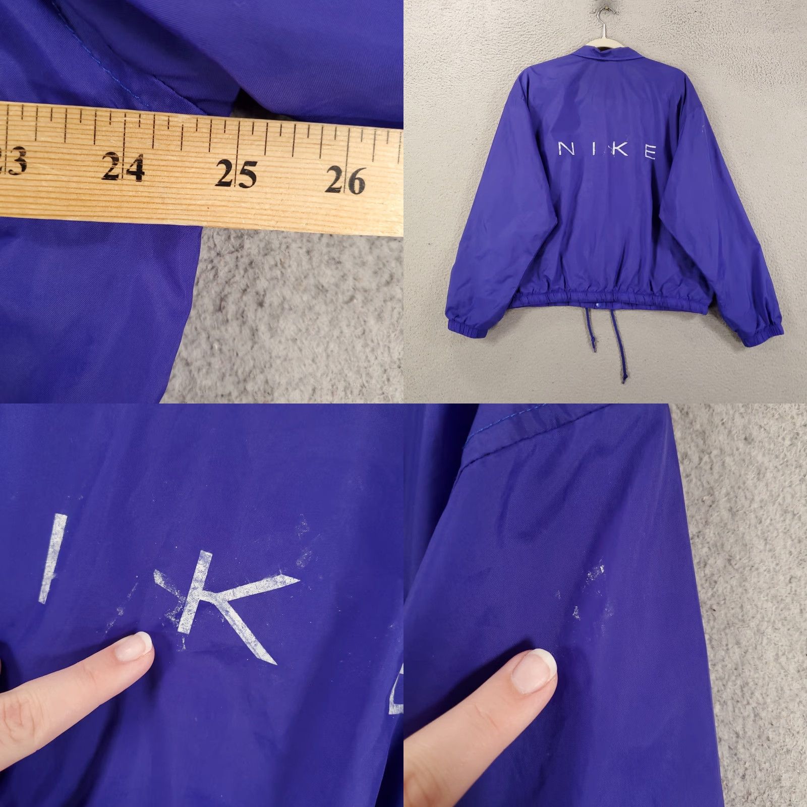 Nike Vintage Nike Jacket Womens Large 12 14 Blue Windbreaker Retro Snap Up Spellout Size L / US 10 / IT 46 - 8 Thumbnail