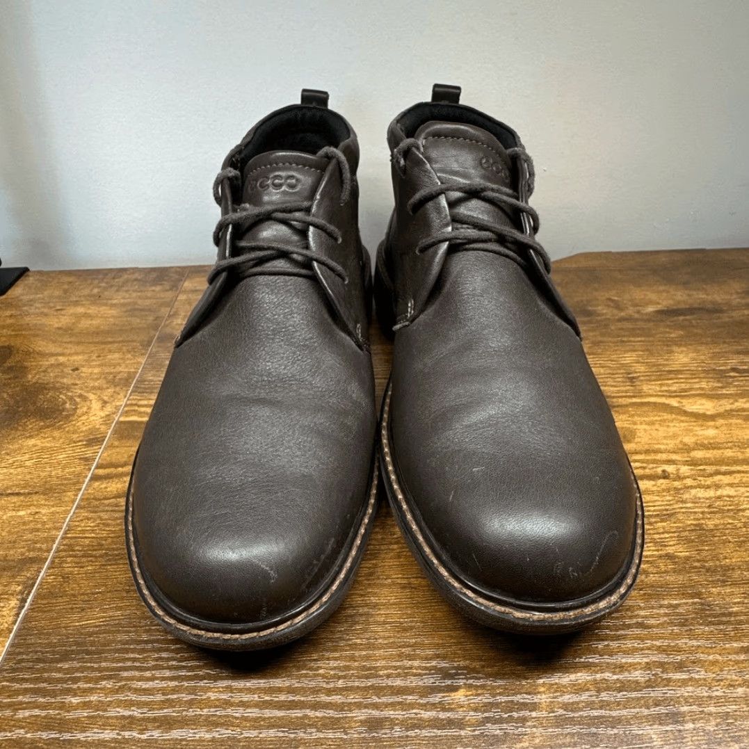 Ecco ECCO Turn GTX Gore-Tex Lace-Up Brown Chukka Boots Size 44EU 11US Mens Leather Brown Shoes Scuffs at Back Ankles Size US 11 / EU 44 - 5 Thumbnail