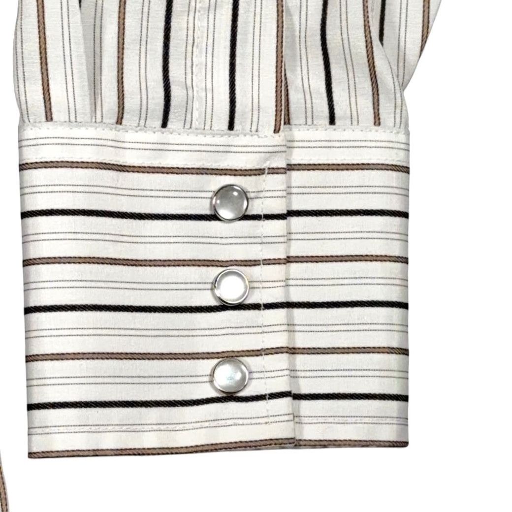 Vintage VINTAGE Plains Western Shirt Adult LARGE White Striped Pearl Snap Cowboy 90s Size US L / EU 52-54 / 3 - 5 Thumbnail