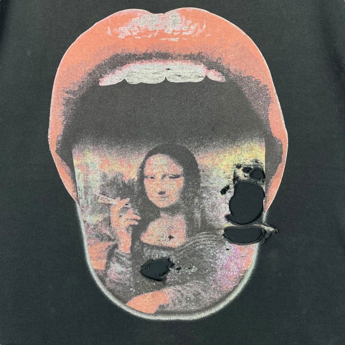 Japanese Brand Trashed Sunfaded GLAMB x MONALISA Graphic Tee Shirt Size 1 Size US M / EU 48-50 / 2 - 2 Thumbnail