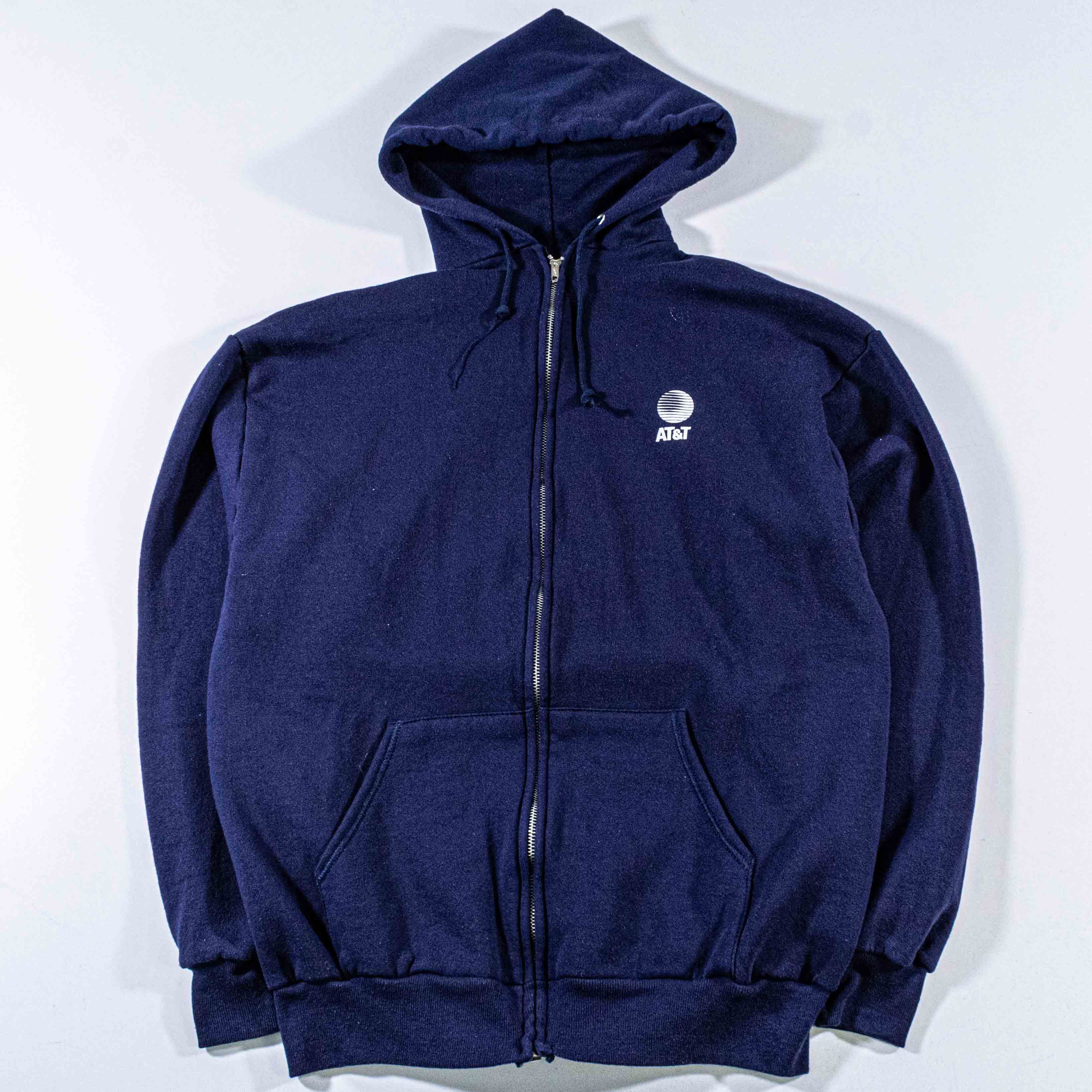 Jerzees Vintage AT&T Logo Full Zip Hoodie Jerzees Sweatshirt Tech Size US XL / EU 56 / 4 - 1 Thumbnail