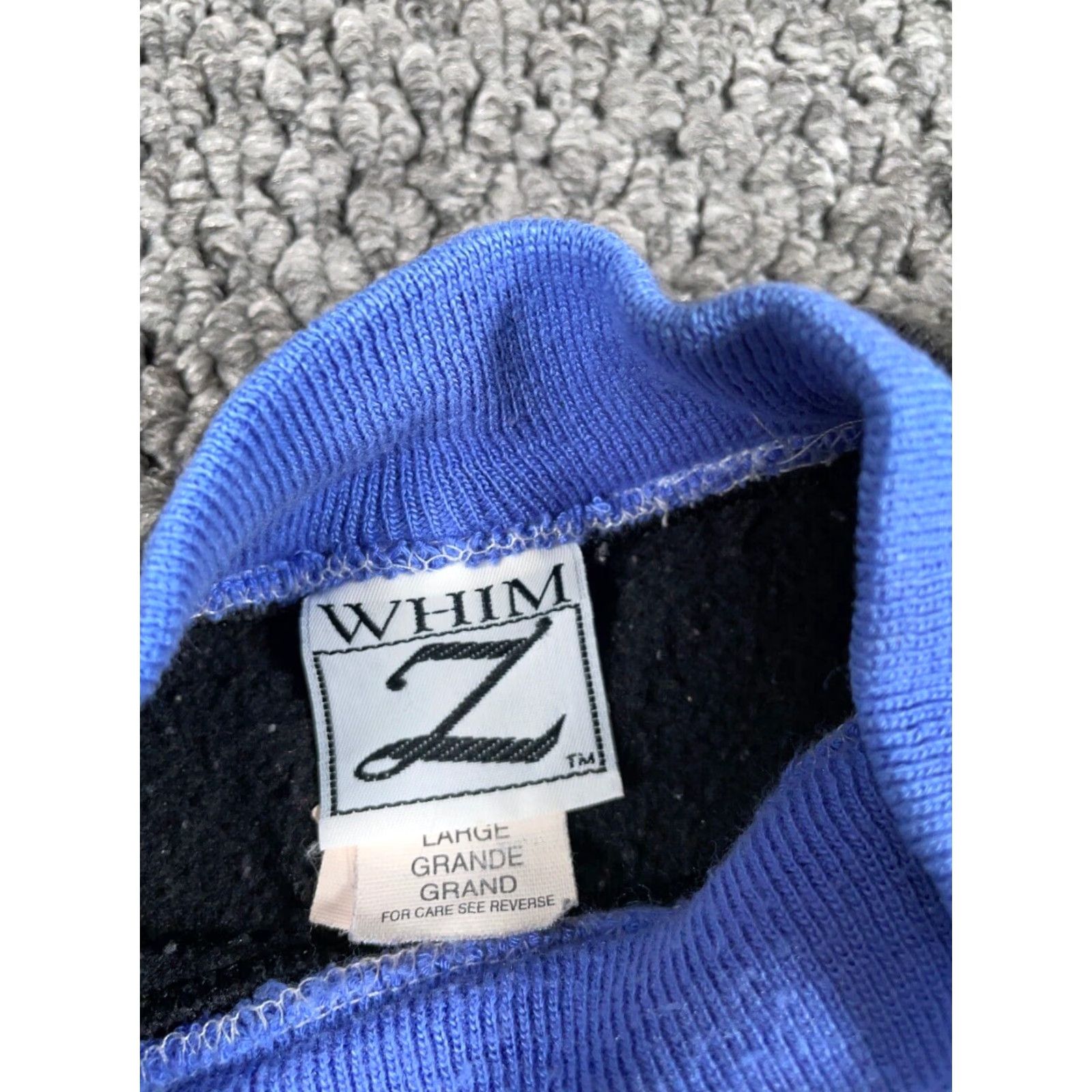 Vintage VINTAGE Women's Mock Neck Sweatshirt Adult Large Black Blue Tree Print 90s Hipster Size L / US 10 / IT 46 - 3 Thumbnail