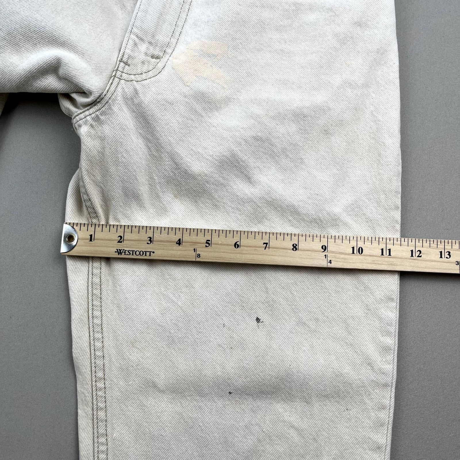 Levi's Vintage Levis 550 Jeans Mens Cream Denim Relaxed Fit Size US 32 / EU 48 - 17 Thumbnail