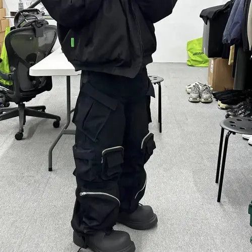 VIBE Wide Cargo Pants High Street with Poker Straight Baggy Y2K Size US 32 / EU 48 - 4 Thumbnail