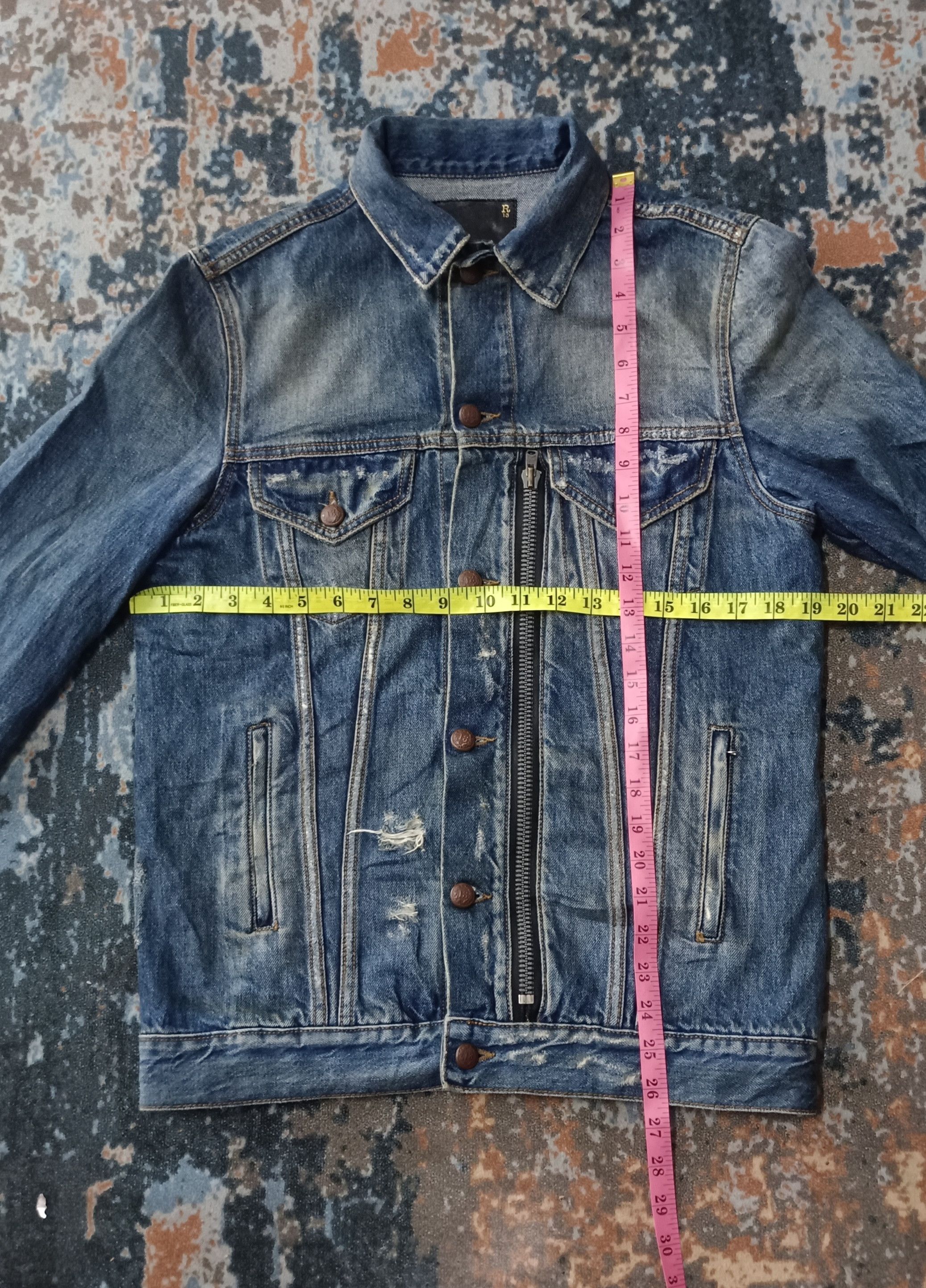 R13 R13 Zippered Trucker Denim Distressed Size US M / EU 48-50 / 2 - 24 Thumbnail
