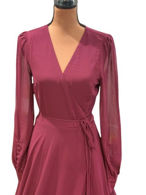 Lulus My Whole Heart Plum Long Sleeve Wrap Dress Size M / US 6-8 / IT 42-44 - 2 Thumbnail
