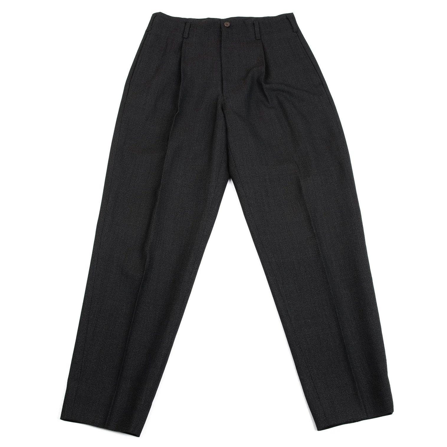 Jean Paul Gaultier Wool Tuck Tapered Pants in Charcoal Size 48 Size US 32 / EU 48 - 1 Thumbnail