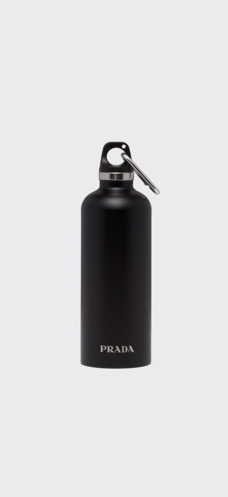 image of Prada Stainless Steel Insulated Water Bottle in Black, Men's