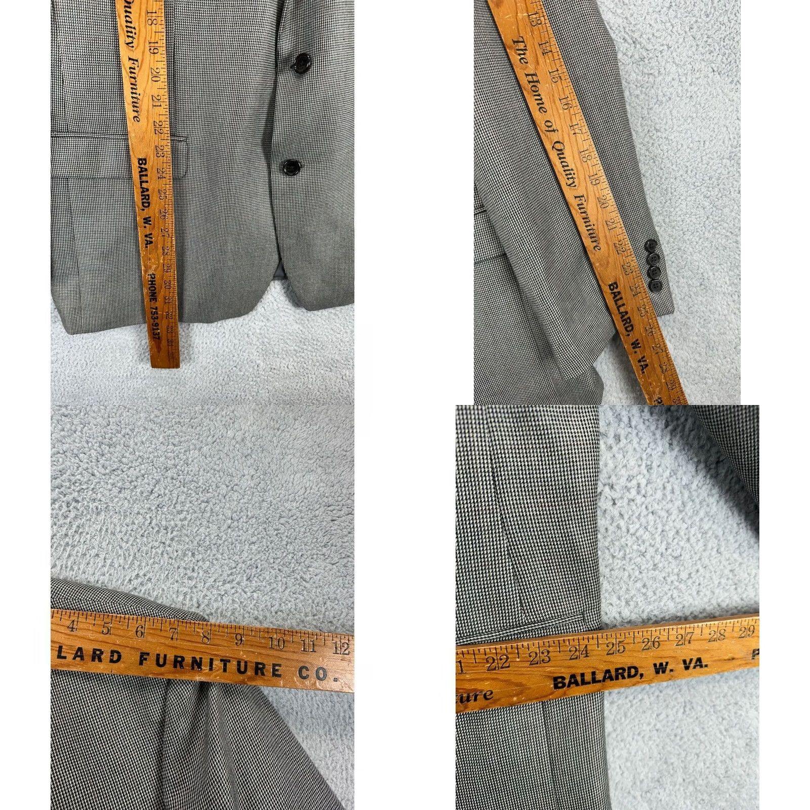 Ralph Lauren Lauren Ralph Lauren Blazer Mens 48L Grey Nailshead Tuxedo 2-Button Sport Coat Size 48R - 8 Thumbnail