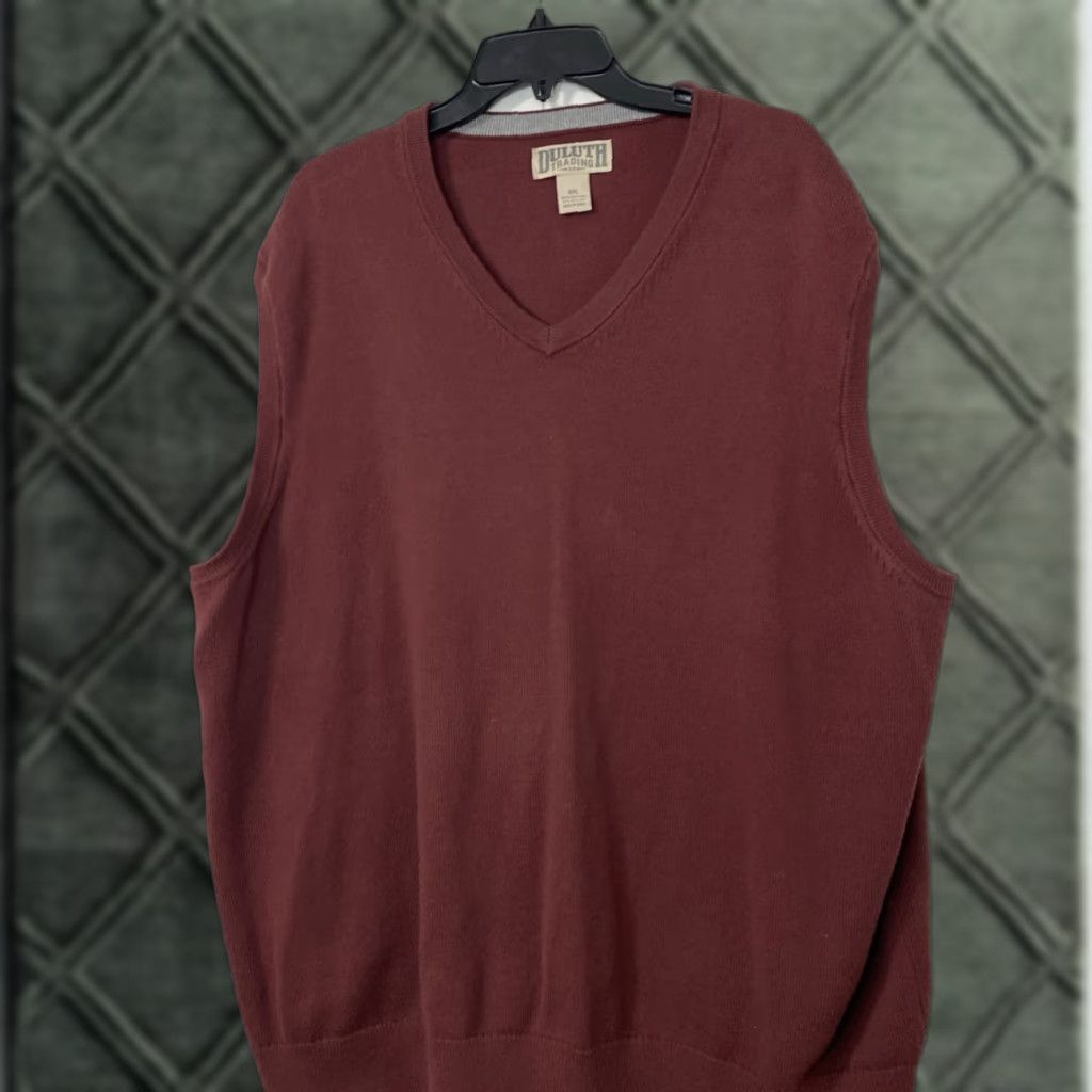 CO Duluth Trading Co Vest Mens 2XL Burgundy Red Nylon Cotton Blend Golf Preowned Vest Size US XXL / EU 58 / 5 - 1 Thumbnail
