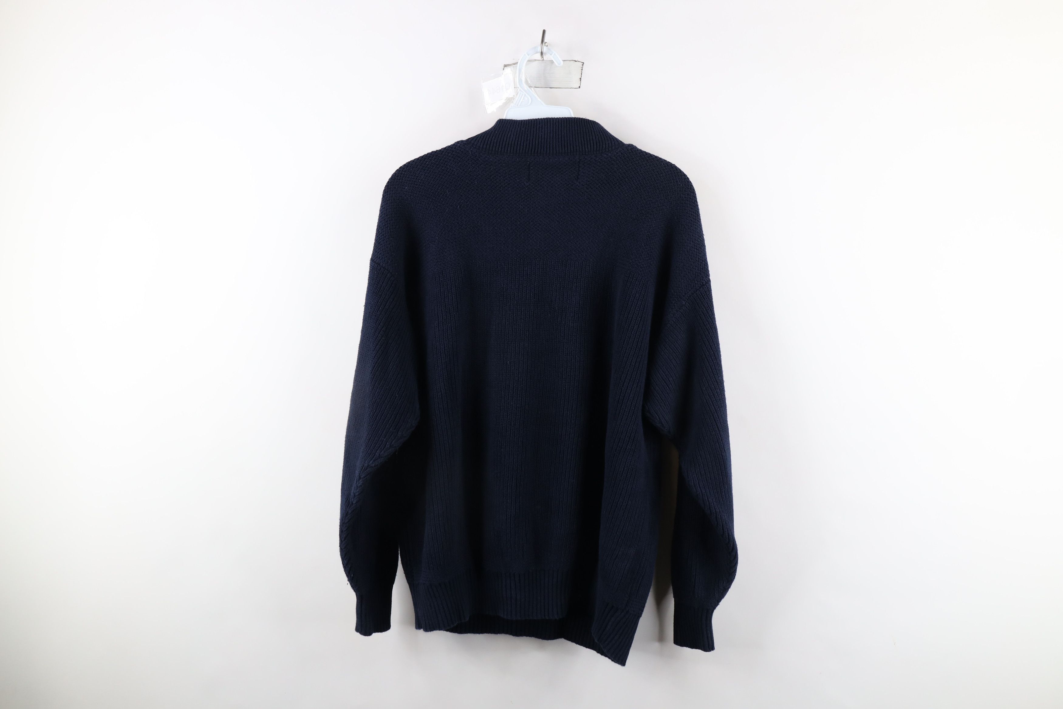 Vintage Vintage 90s Streetwear Ribbed Knit Henley Sweater Blue Size US M / EU 48-50 / 2 - 8 Thumbnail