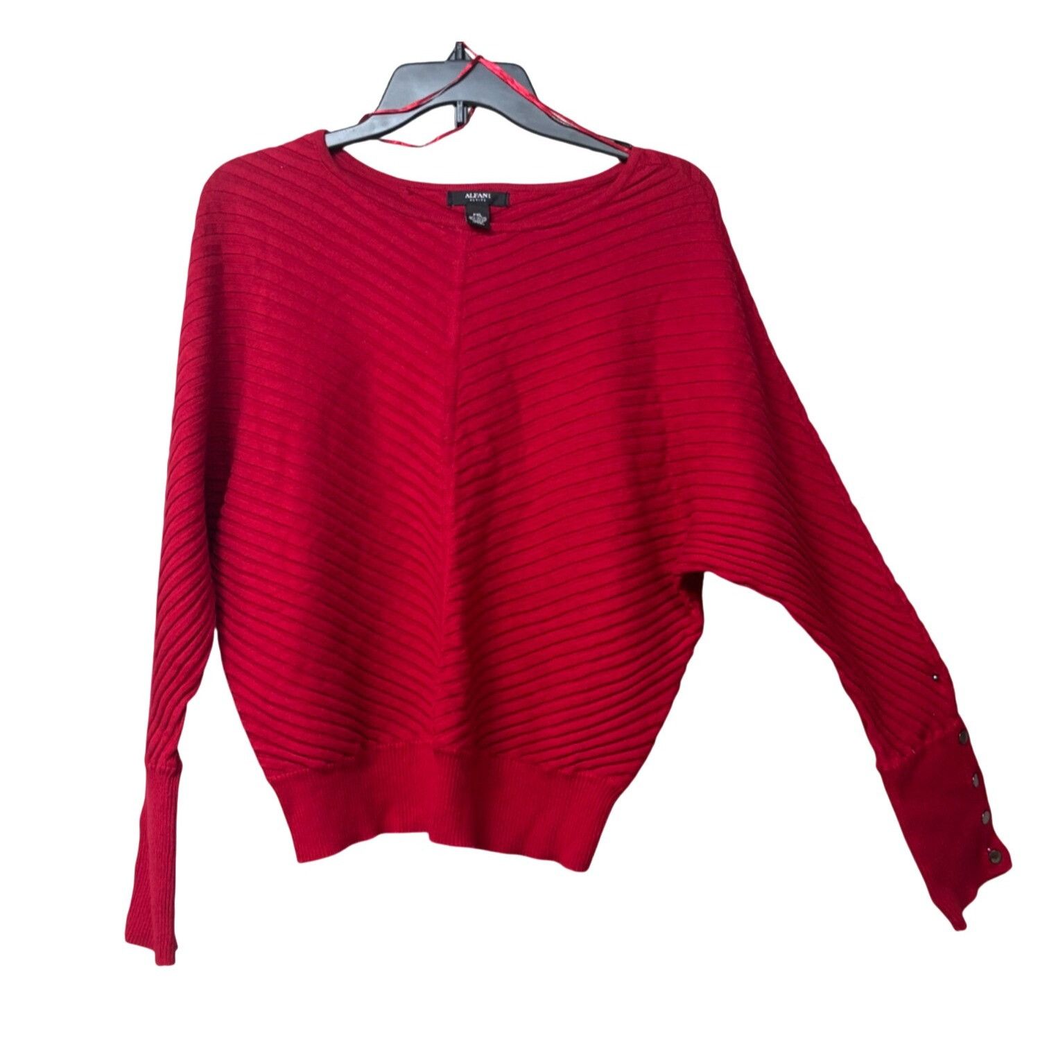 Alfani Alfani Women’s Petite Mitered Ribbed Dolman Sweater, Red, PX Size ONE SIZE - 1 Thumbnail