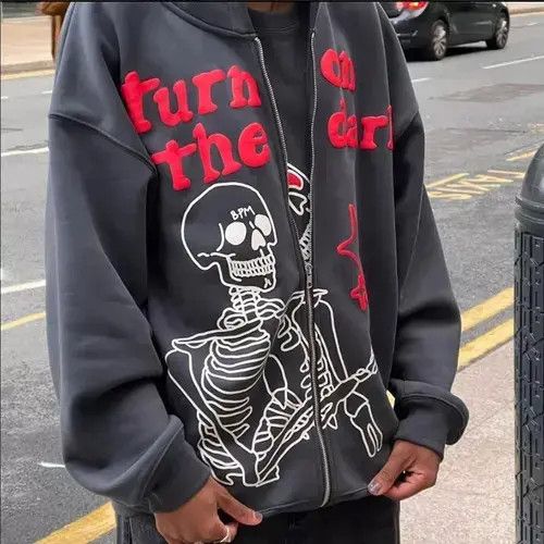 Japanese Brand Hoodie Punk skull y2k Zip Up Hoodie Size US M / EU 48-50 / 2 - 1 Thumbnail