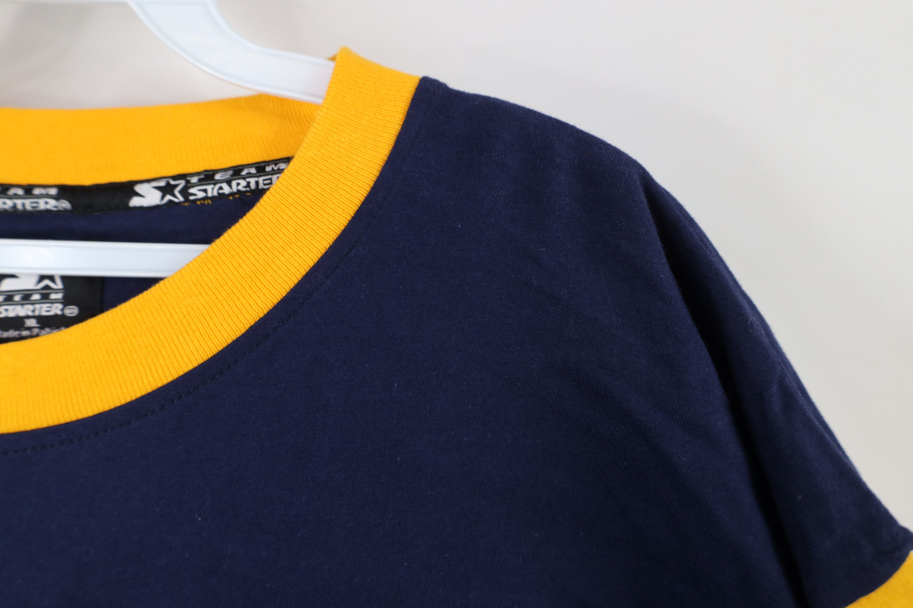 Starter × Vintage Vintage 90s Starter University of Michigan T-Shirt Blue Size US XL / EU 56 / 4 - 6 Thumbnail