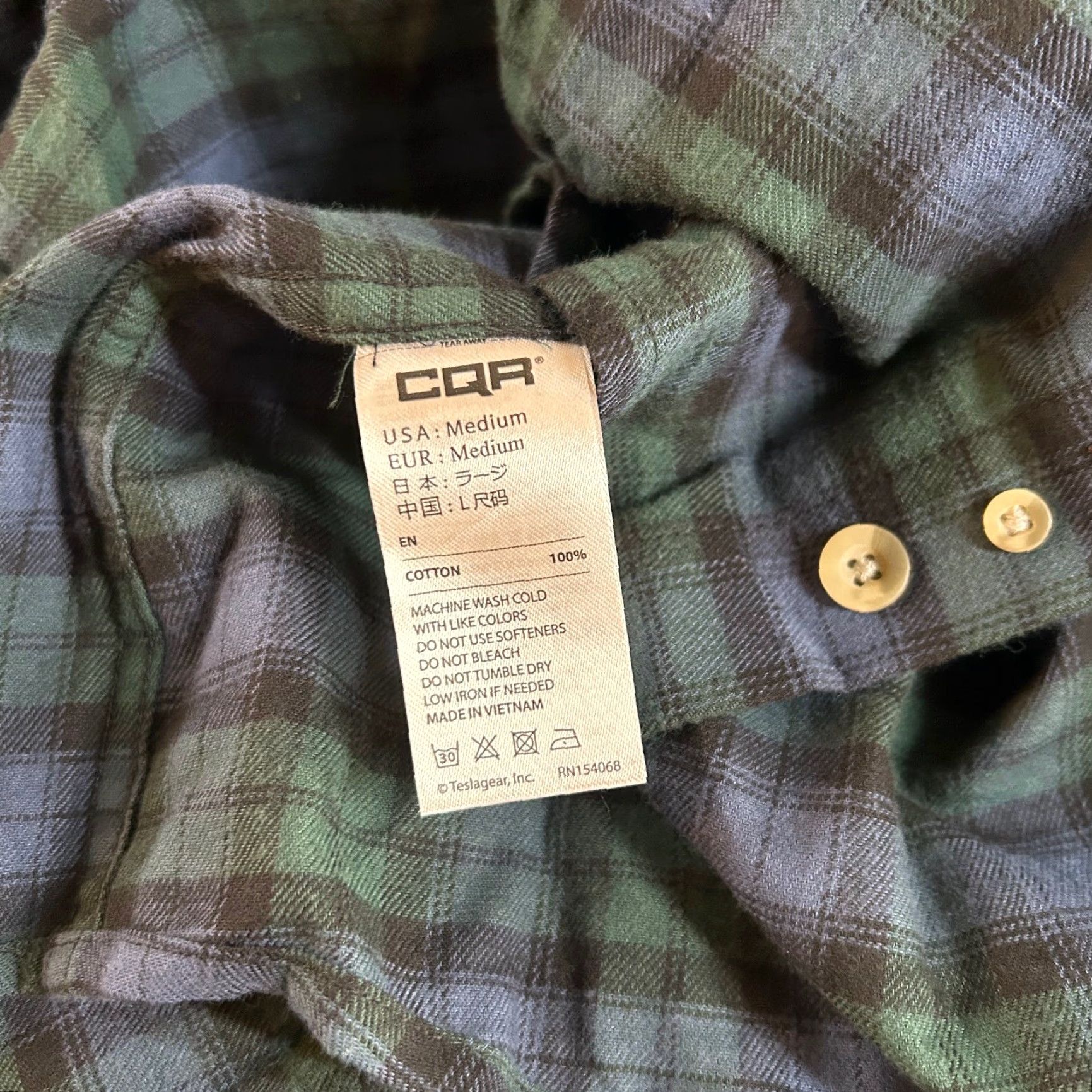Vintage CQR Flannel Shirt Mens Medium Blue Plaid Button-Up Long Sleeve NWT Size US M / EU 48-50 / 2 - 7 Thumbnail
