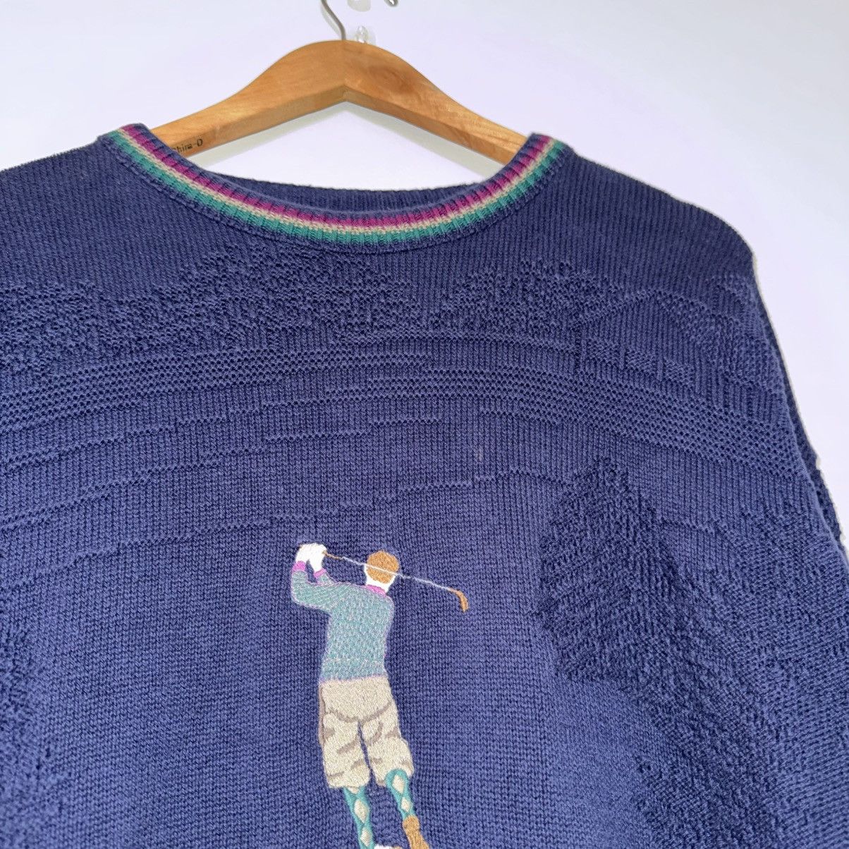 Vintage VINTAGE 90s CYPRES LINKS GOLF EMBROIDERED TEXTURED SWEATER Size US XL / EU 56 / 4 - 7 Thumbnail