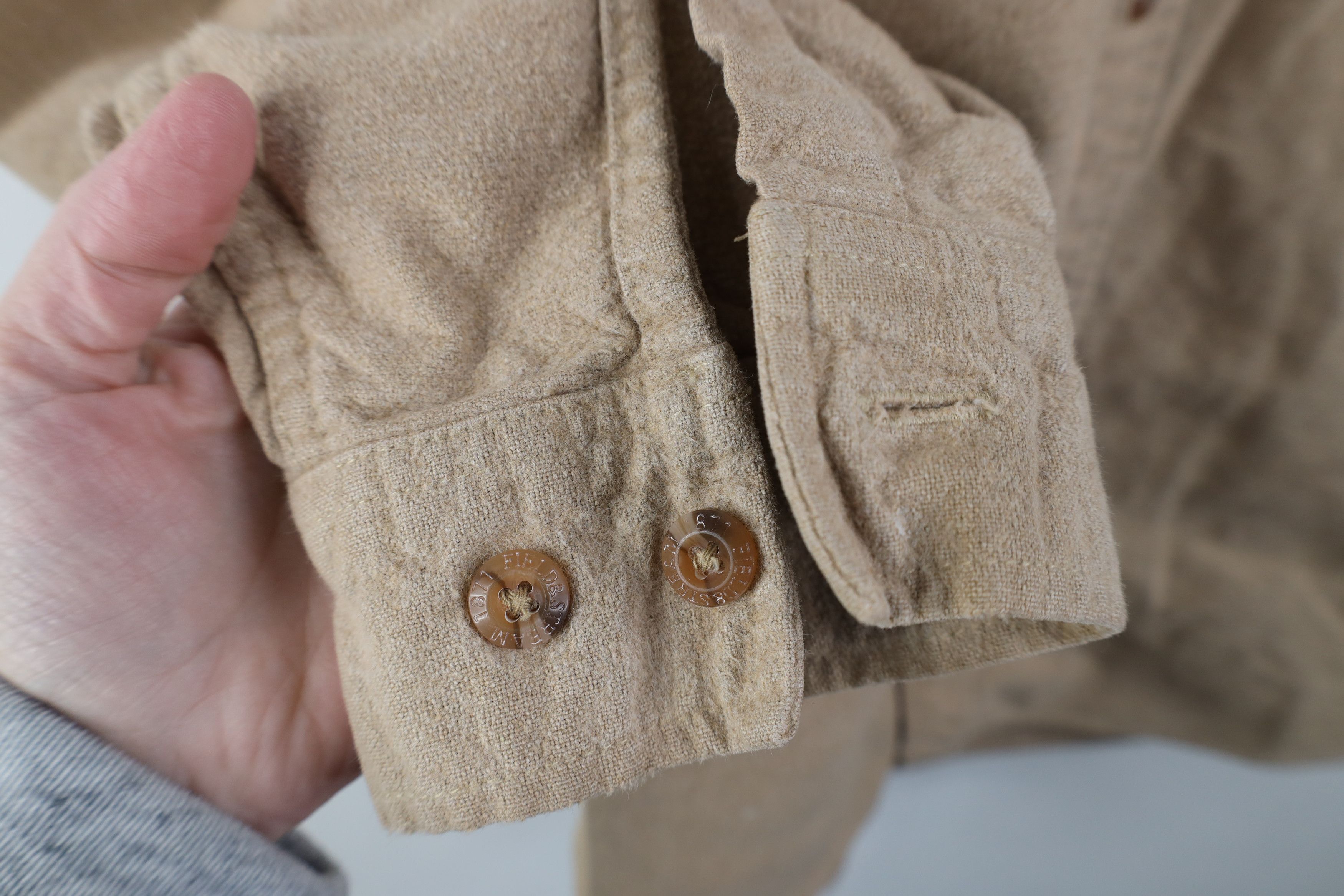 Vintage Vintage 90s Streetwear Chamois Cloth Button Shirt Beige Tan Size US XXL / EU 58 / 5 - 7 Thumbnail