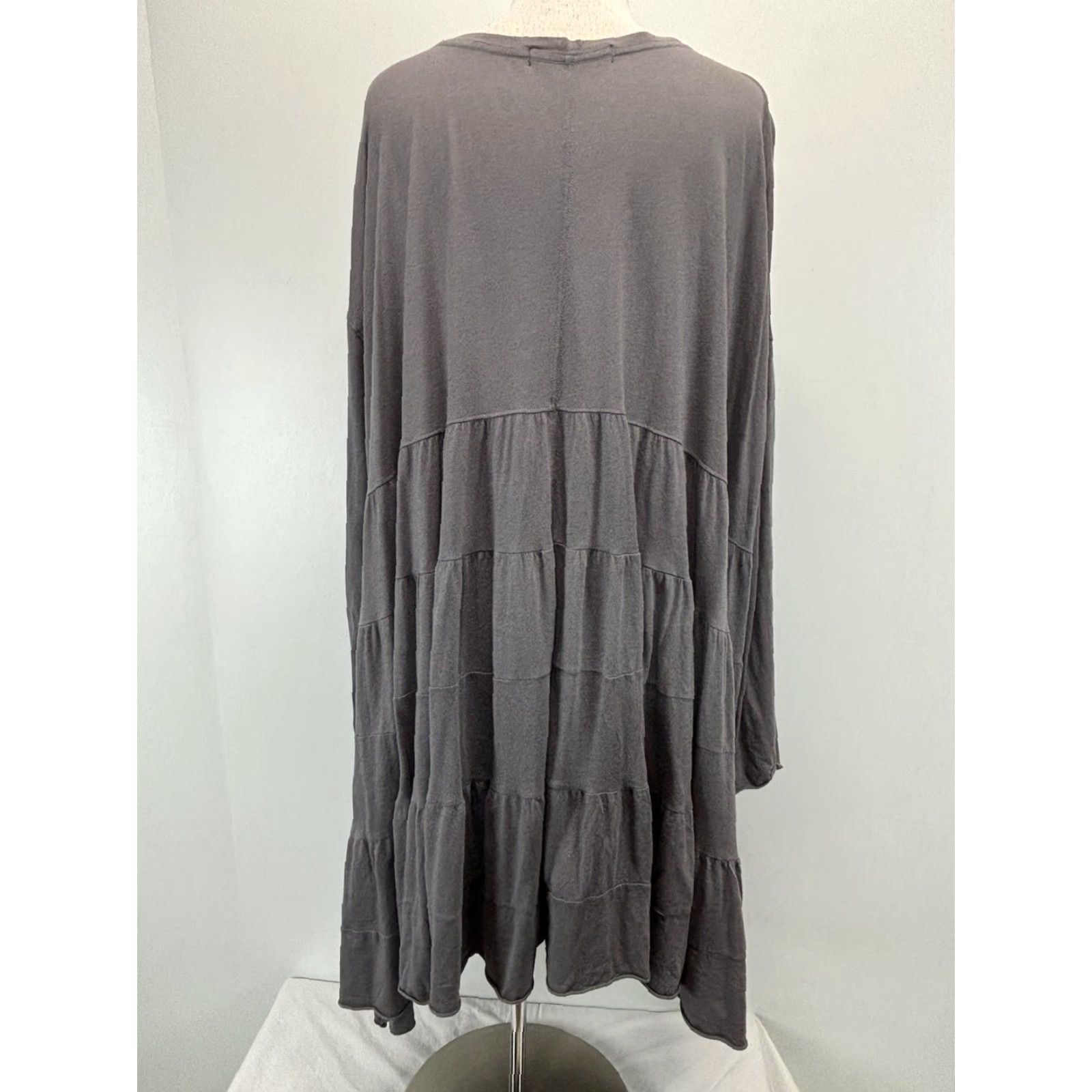 Free People Free People Dress Shirt Womens M/L Grey Oversized Tunic Boho Crew Neck Casual Vintage? No Size M / US 6-8 / IT 42-44 - 3 Thumbnail