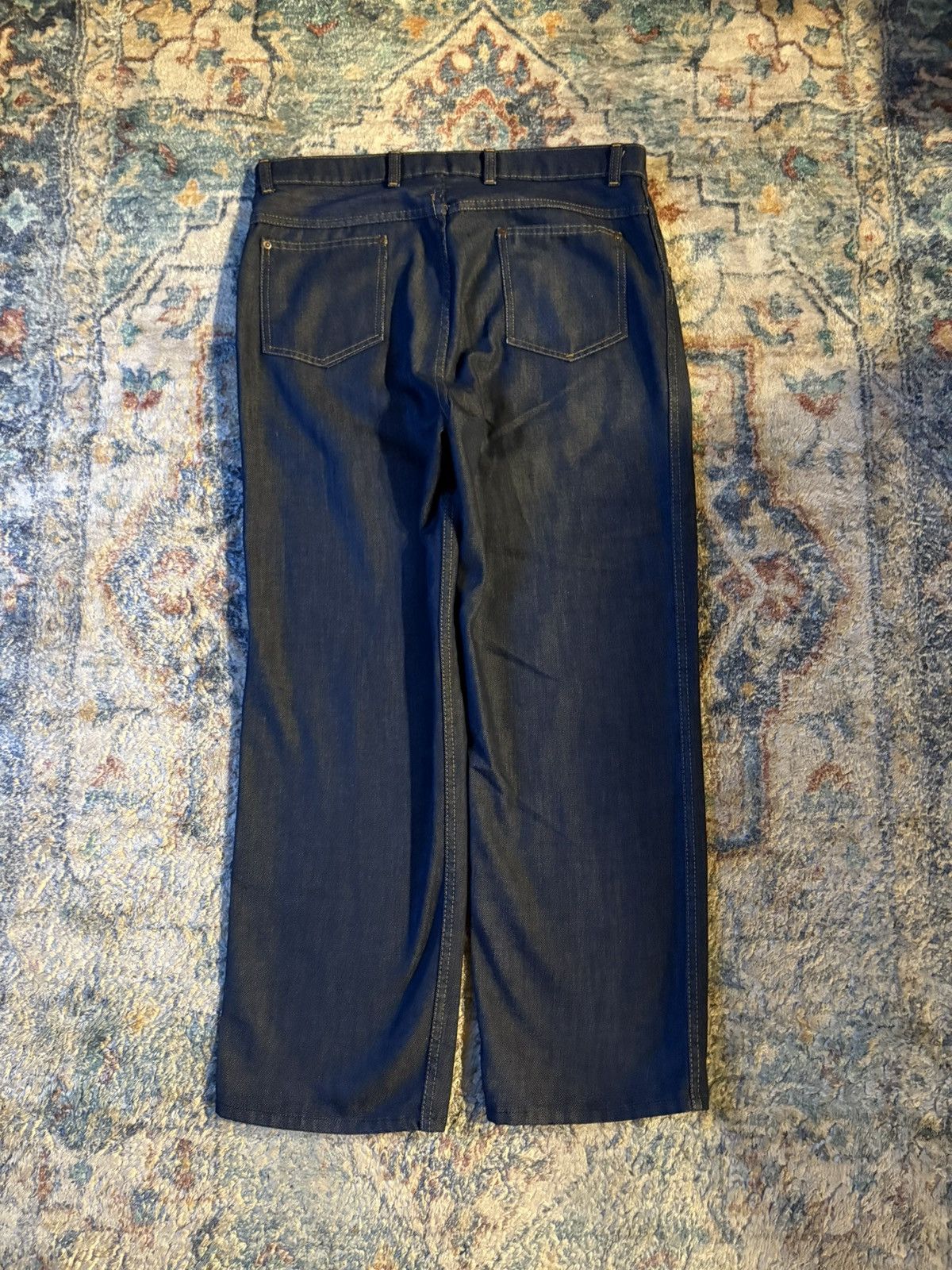 Vintage Vintage 80s Sears Darkwash Faux Denim Jeans Size 35 Size US 35 - 2 Thumbnail