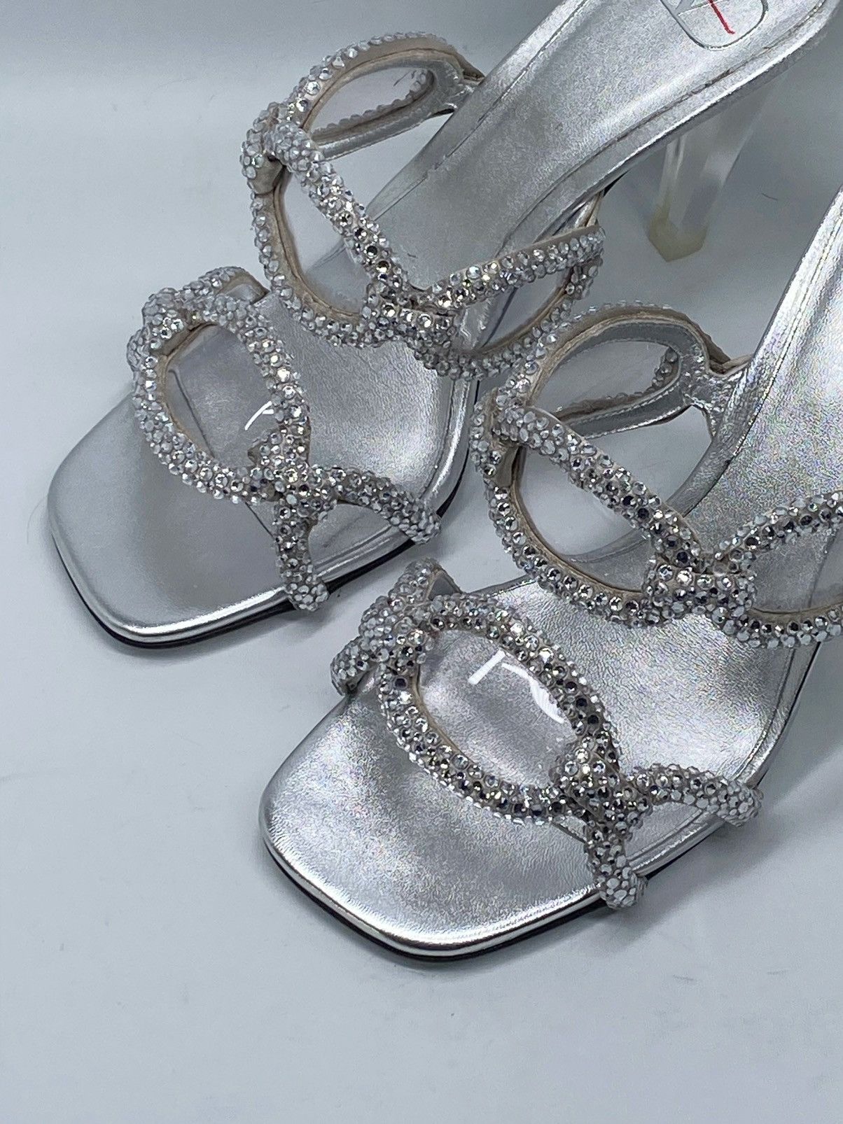 Valentino Valentino Garavani Crystal embellished heel sandal size 37.5 Size US 7.5 / IT 37.5 - 6 Thumbnail