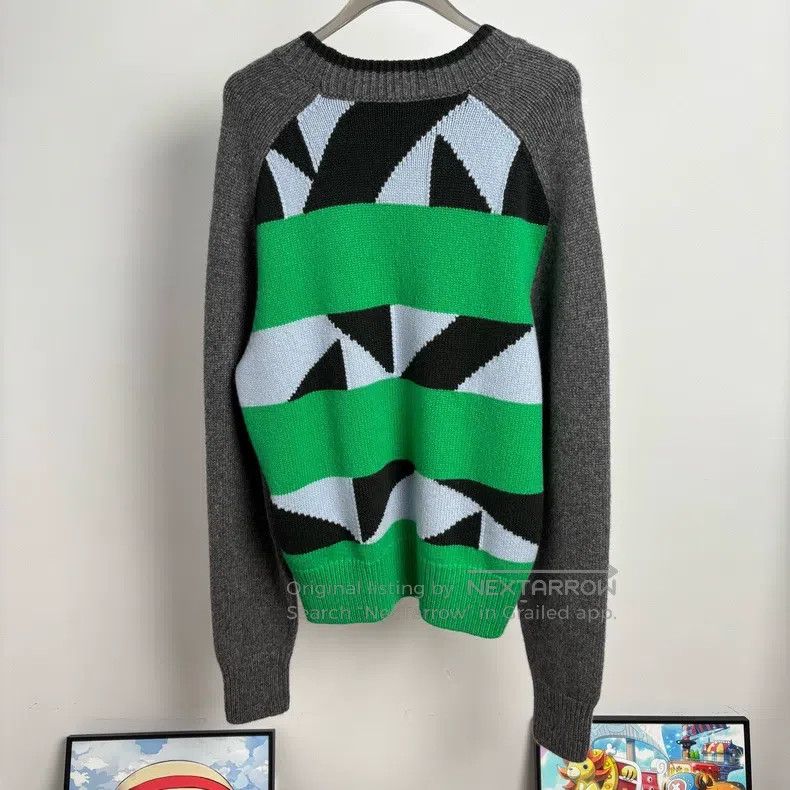 Hermes Hermes Blue and Green Color Block Knit Sweater Size M / US 6-8 / IT 42-44 - 2 Thumbnail