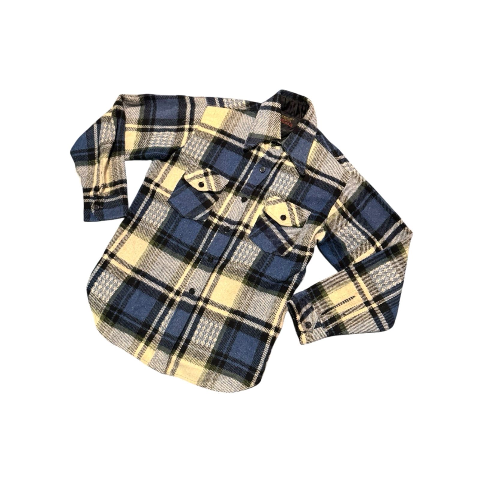 Vintage VINTAGE CPO Wool Blend Shirt Jacket Blue Plaid Linen M Shacket Jacket Mens Shacket Fall Winter Spring Wool Shirt Jacket Blue Plaid M Mens Size US M / EU 48-50 / 2 - 4 Thumbnail