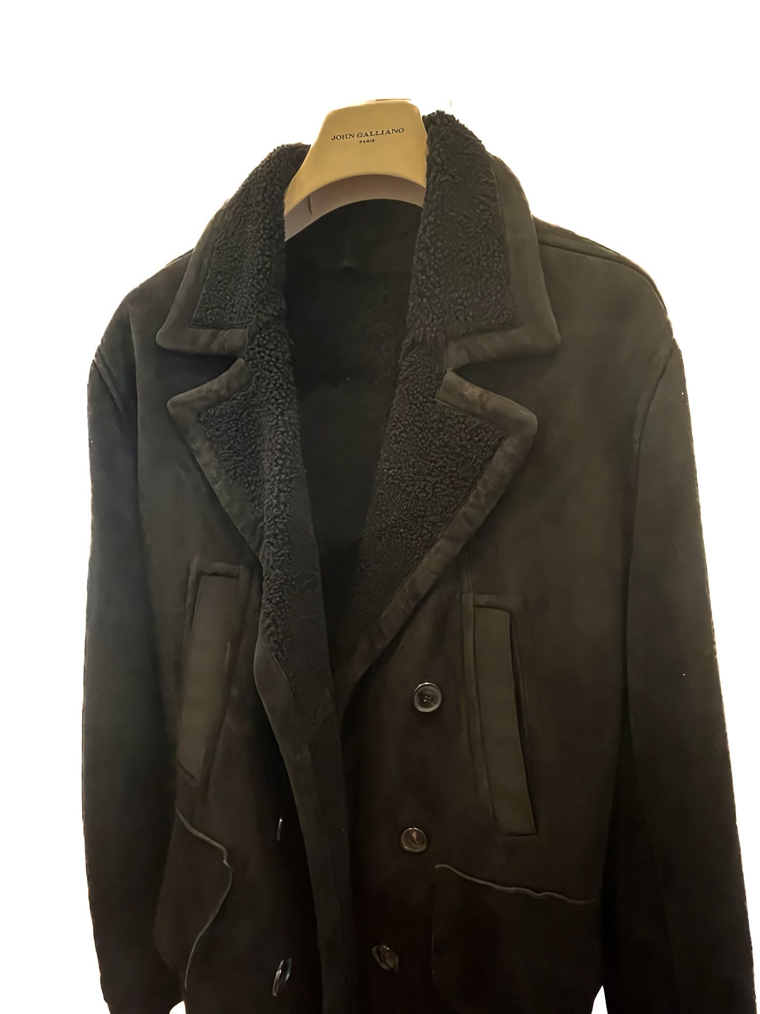 John Galliano SUEDE LEATHER SHEARLING COAT Size US M / EU 48-50 / 2 - 3 Thumbnail