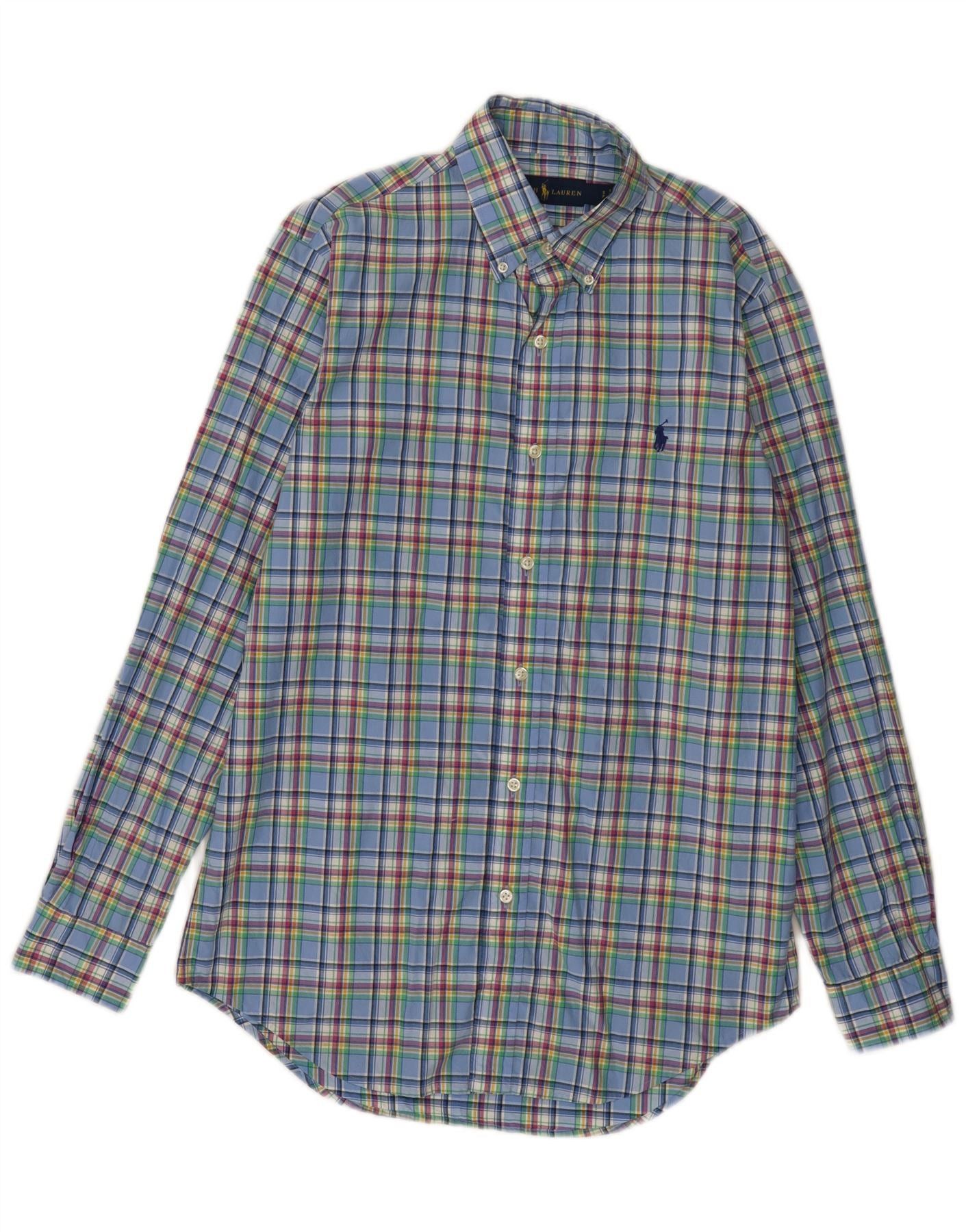 Ralph Lauren Mens Shirt Small Blue Check Cotton Size US S / EU 44-46 / 1 - 1 Thumbnail