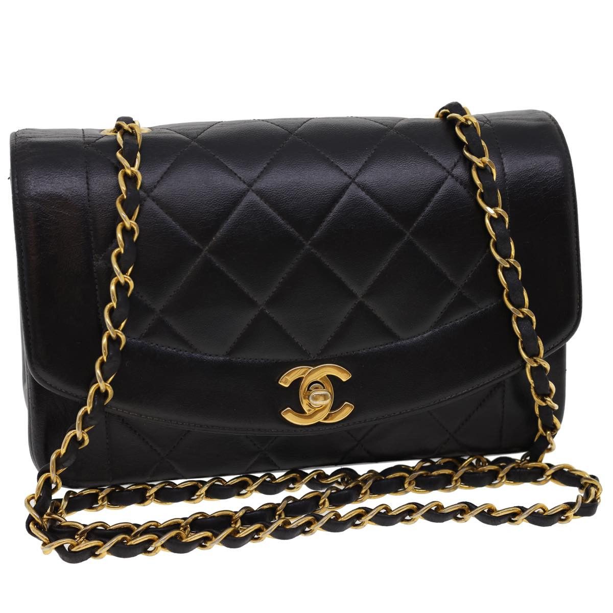 Chanel CHANEL Chain Turn Lock Diana Matelasse Shoulder Bag Lamb Size ONE SIZE - 1 Thumbnail