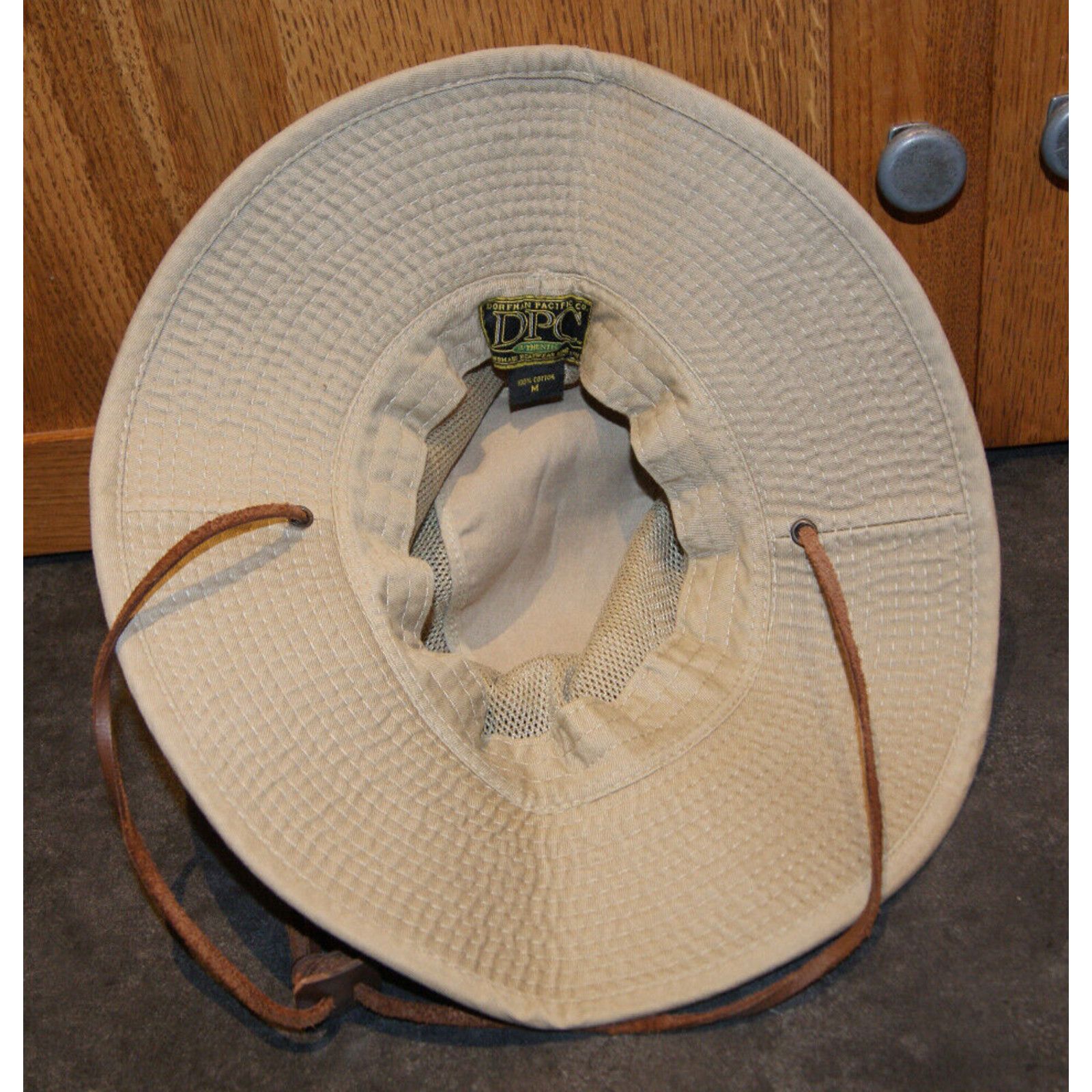 Other Dorfman Pacific Men Med Safari Hat Mesh Vented Leather Strap Size ONE SIZE - 6 Thumbnail