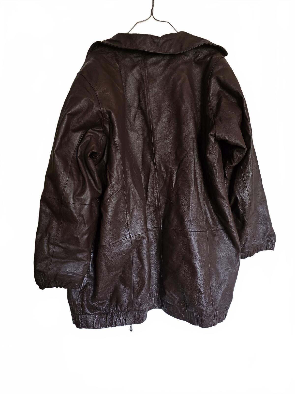 Barena Venezia Vintage Venezia Genuine Leather Brown Long Jacket Size 18W Size XXL / US 16-18 / IT 52-54 - 11 Thumbnail