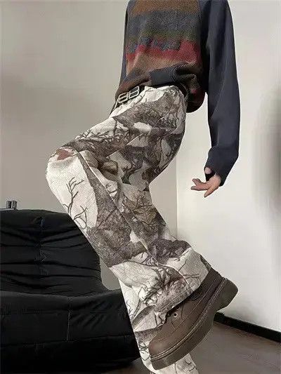 Japanese Brand Retro loose printed casual jeans Size US 32 / EU 48 - 5 Thumbnail