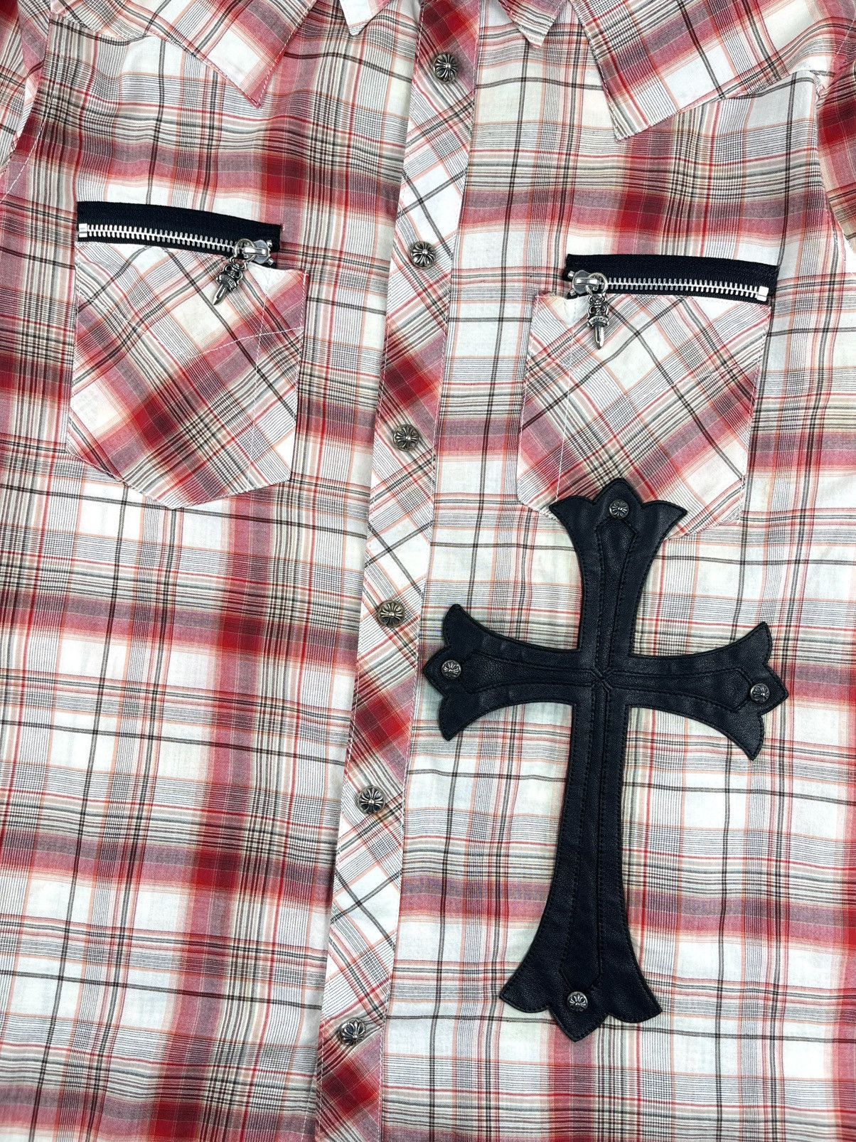 Chrome Hearts Chrome Hearts Oversized Cross Patch Leather Button Up Shirt Size US M / EU 48-50 / 2 - 3 Thumbnail