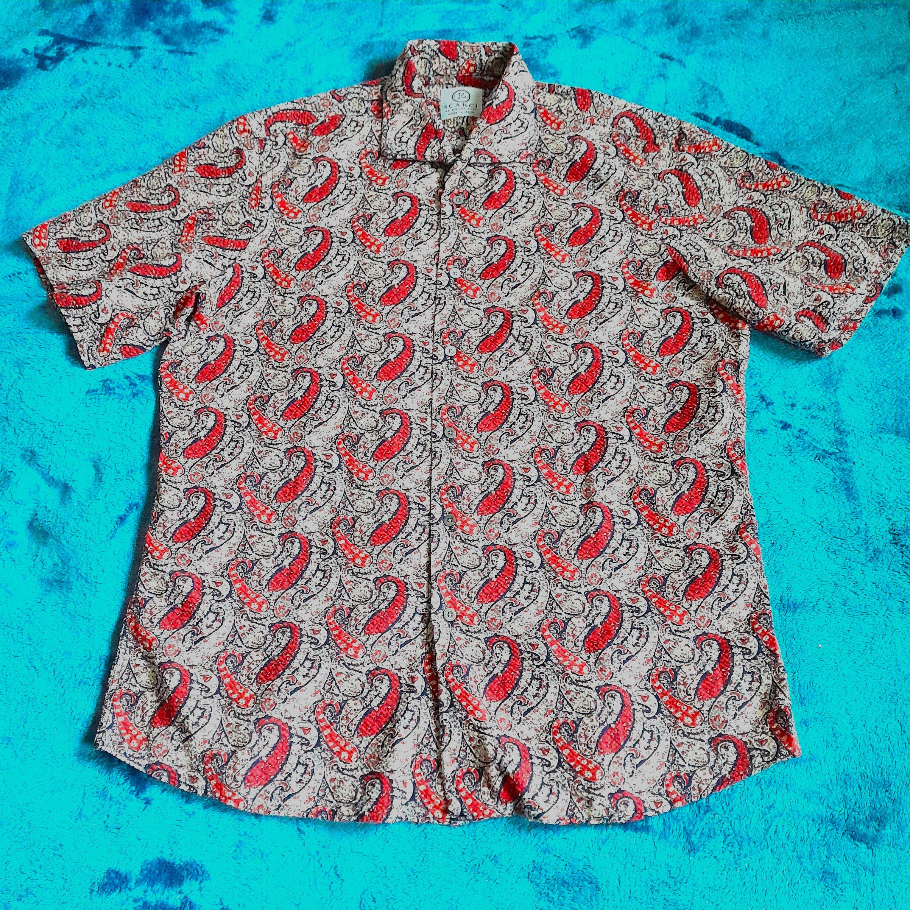 Other Scarci La Buona Vita Men’s Red Button Up Short Sleeve Shirt Size US XL / EU 56 / 4 - 1 Thumbnail