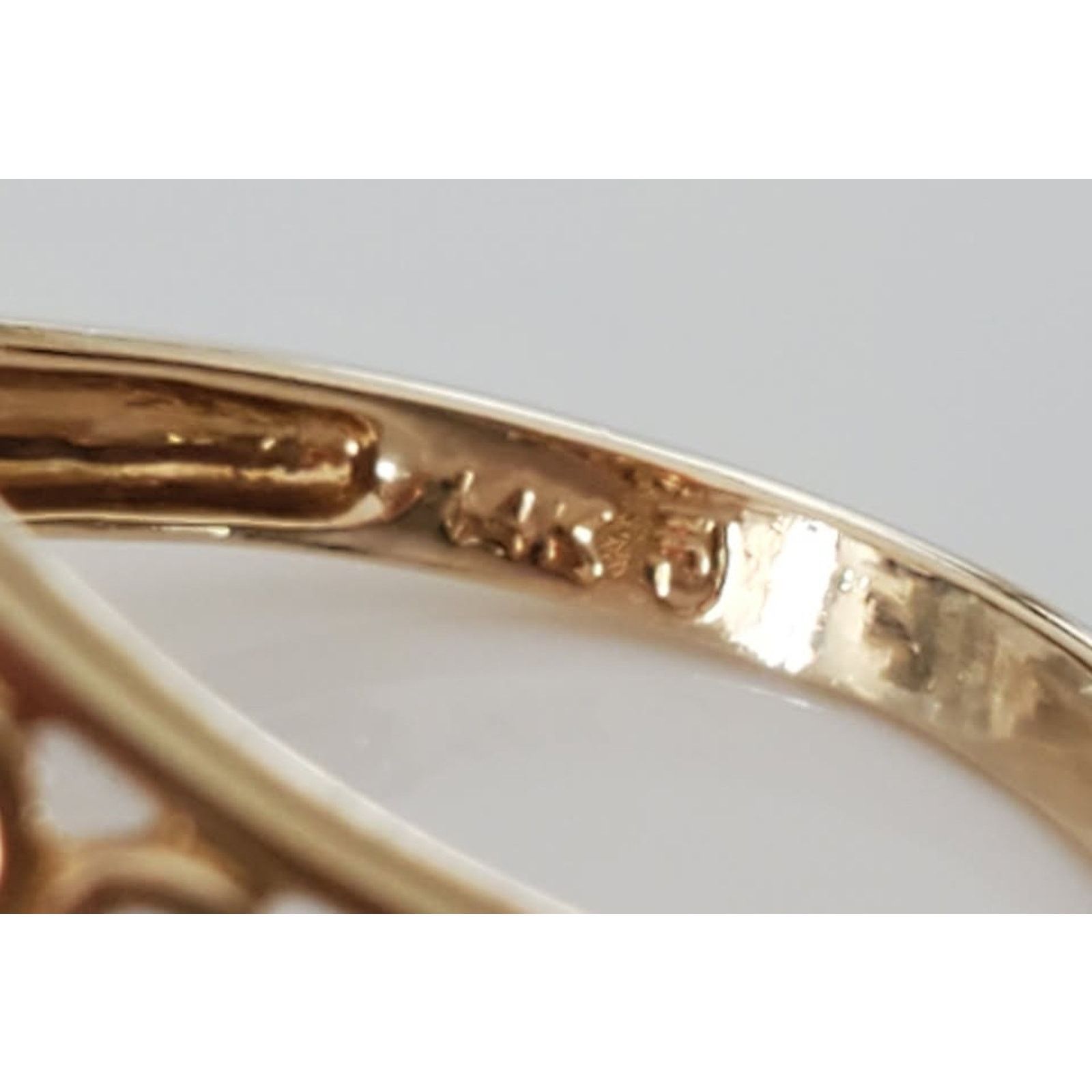 Other Vintage Style Orange Stone Filigree 14K Gold Ring – 3.04g Size ONE SIZE - 5 Thumbnail