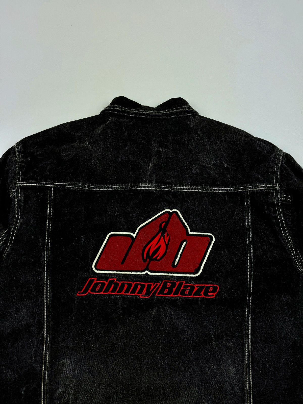 Vintage 1990’s Vintage Johnny Blaze Hip-Hop Washed Denim Jacket Size US XL / EU 56 / 4 - 13 Thumbnail
