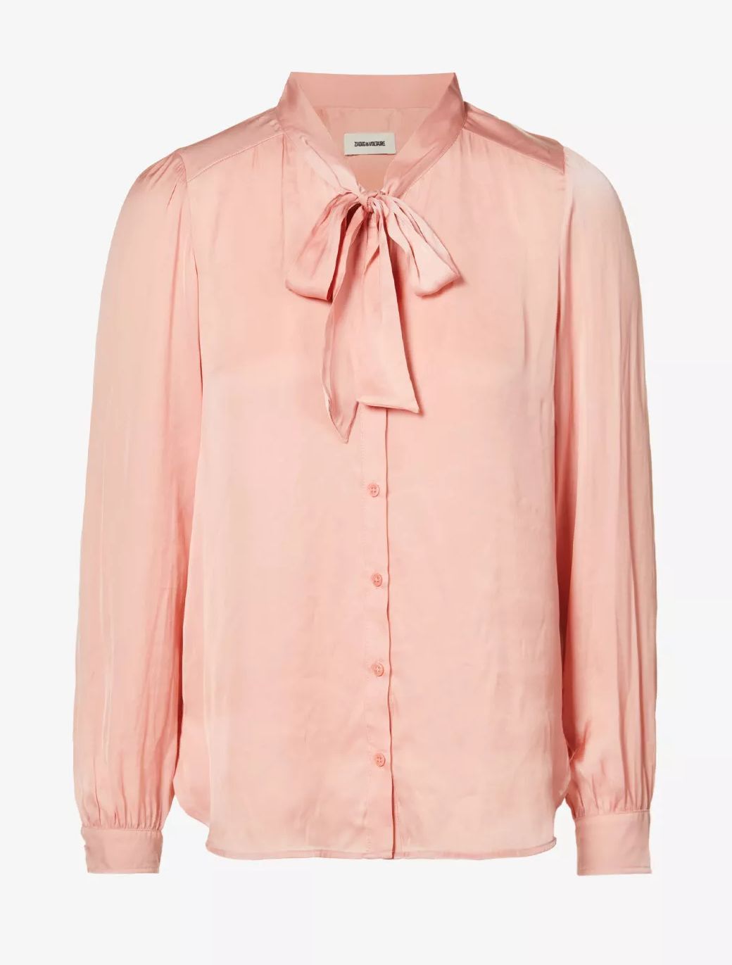 Zadig & Voltaire Zadig & Voltaire Tie-Neck Top Rose Taos Satin Blouse Size M / US 6-8 / IT 42-44 - 1 Thumbnail
