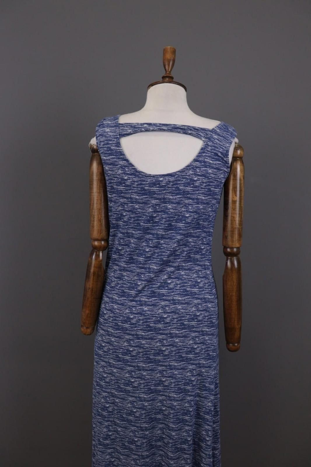 Designer Elisa Cavaletti Sono Italiana Blue Printed Long Dress Size L Size L / US 10 / IT 46 - 11 Thumbnail