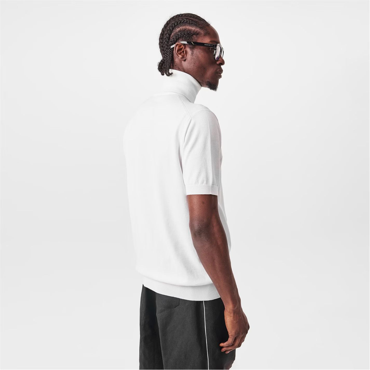 Dolce & Gabbana o1g2r1mq0426 Short Sleeve Turtleneck Knitted Top in White Size US S / EU 44-46 / 1 - 4 Thumbnail