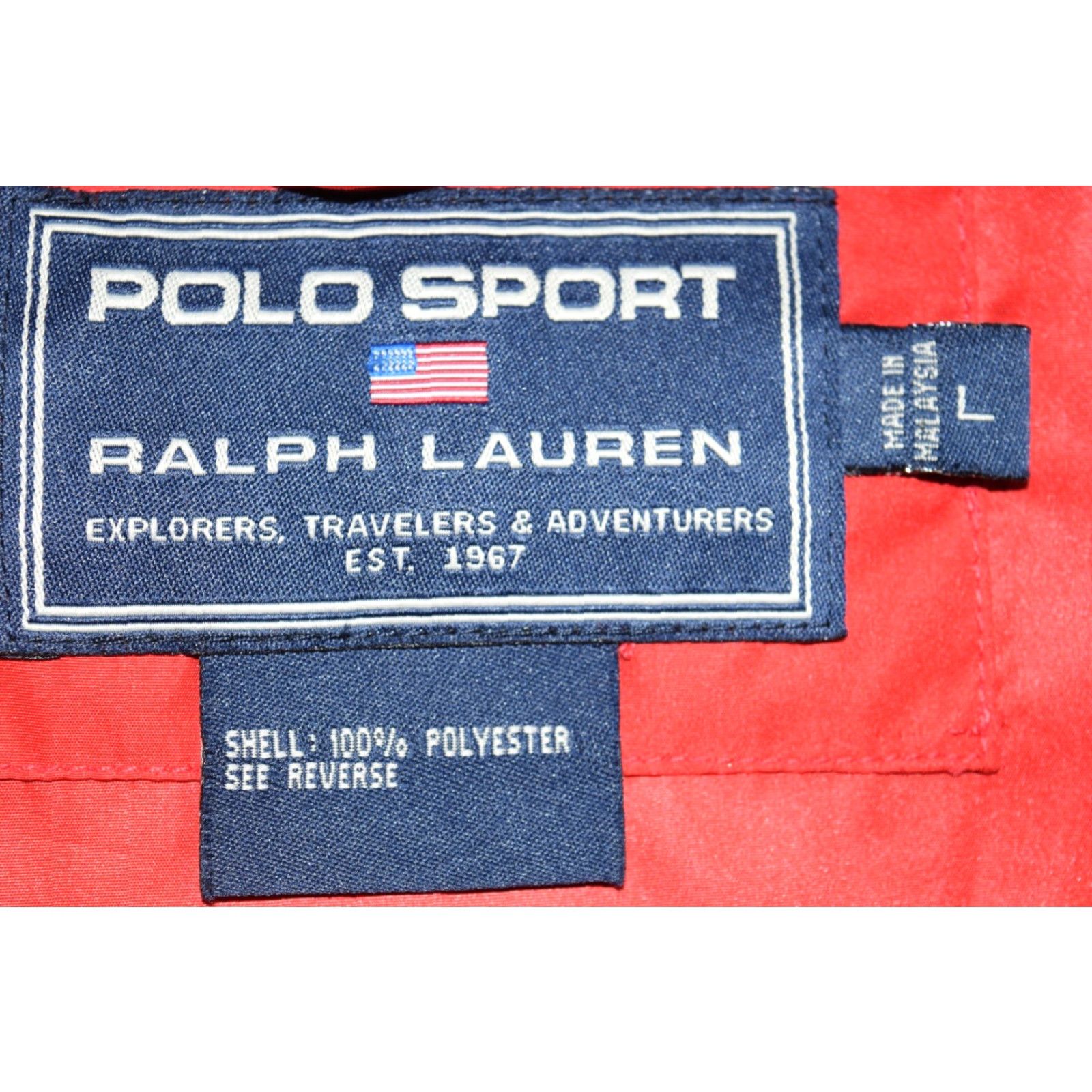 Vintage VINTAGE Polo Sport Windbreaker Jacket Red 2-IN-1 Removable Sleeves Vest L Mens Regular Size US L / EU 52-54 / 3 - 6 Thumbnail